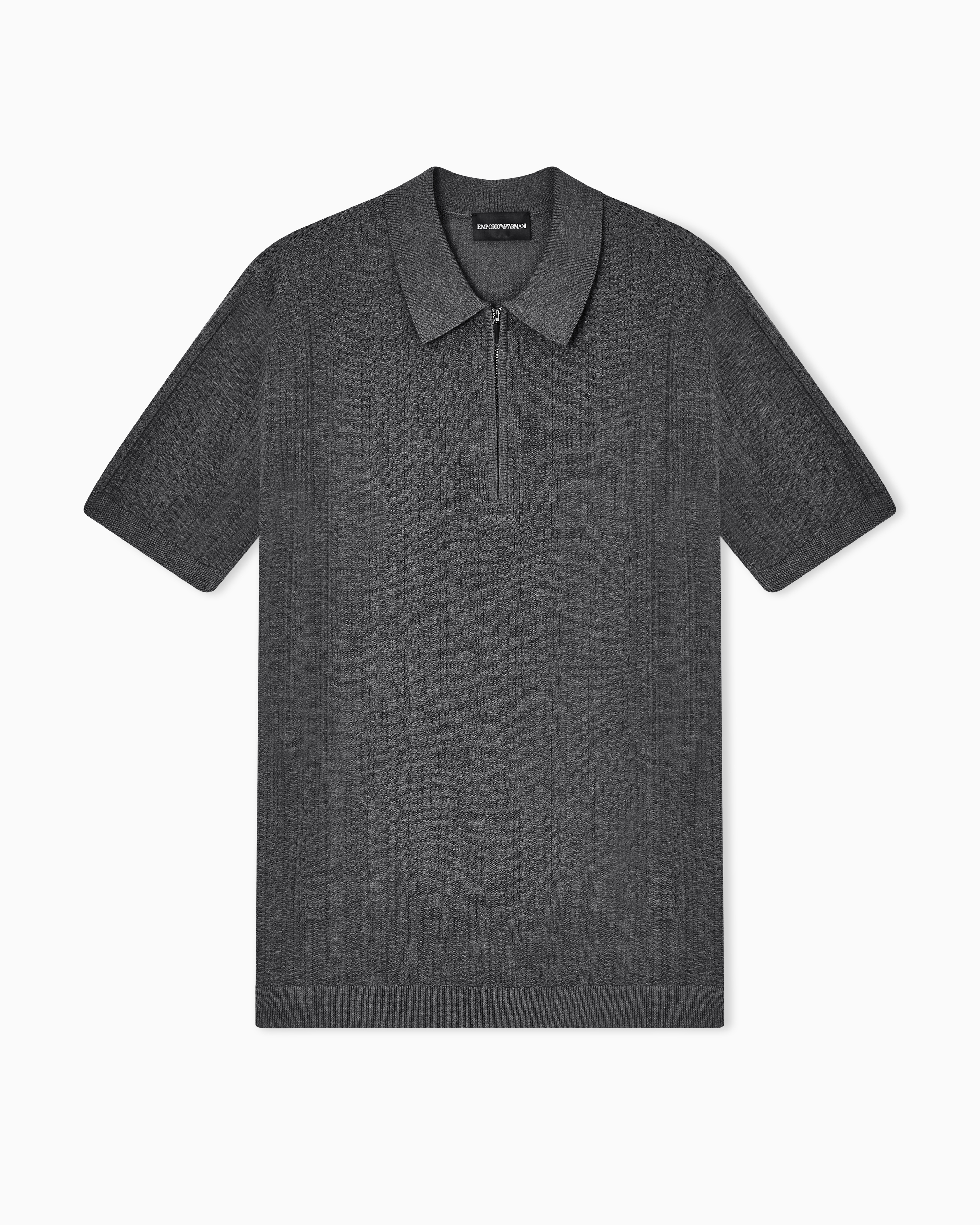 ポロカラーセーター バーティカルタック編み | Emporio Armani JP