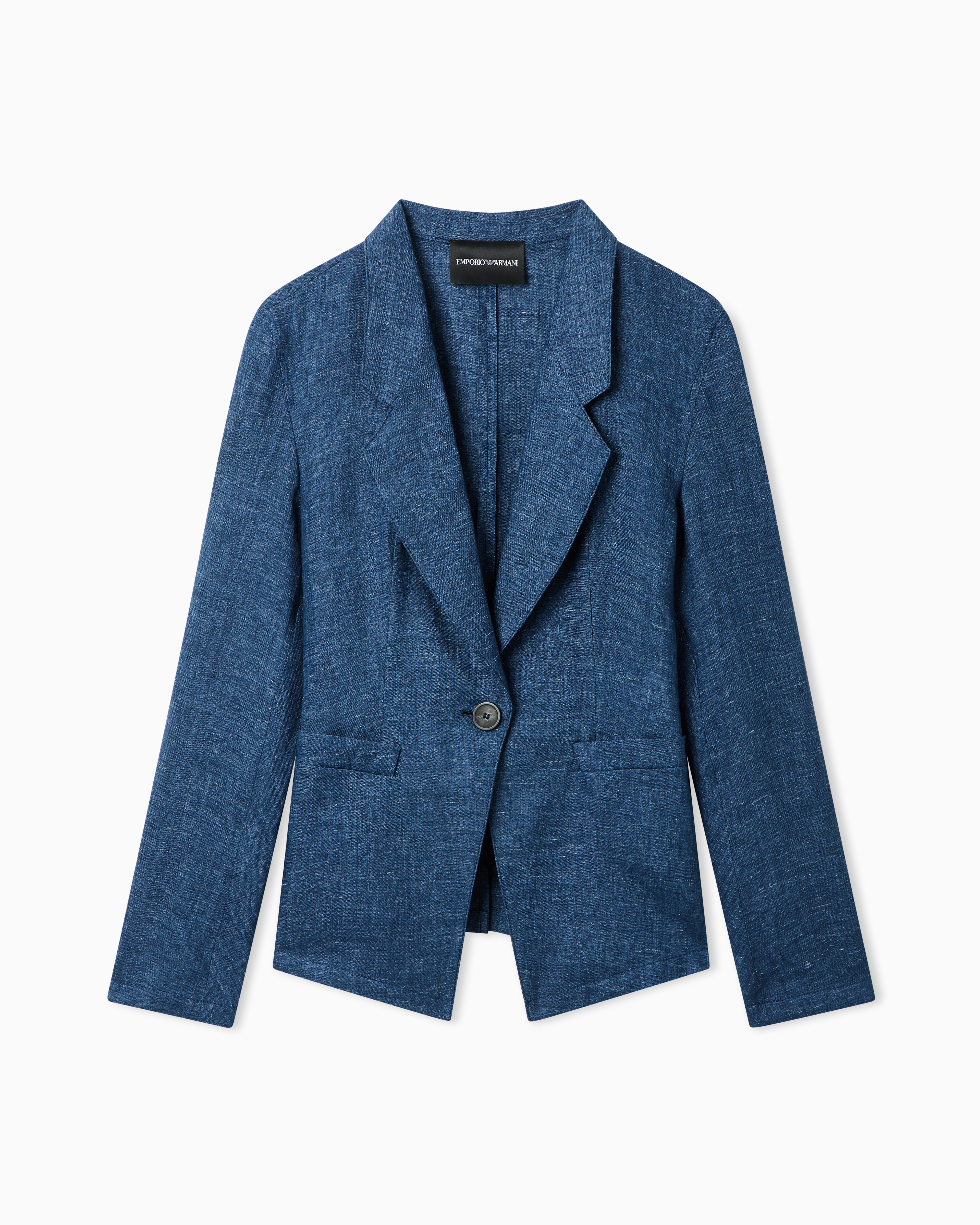 ラペル付きジャケット リネンシャンブレー | Emporio Armani JP