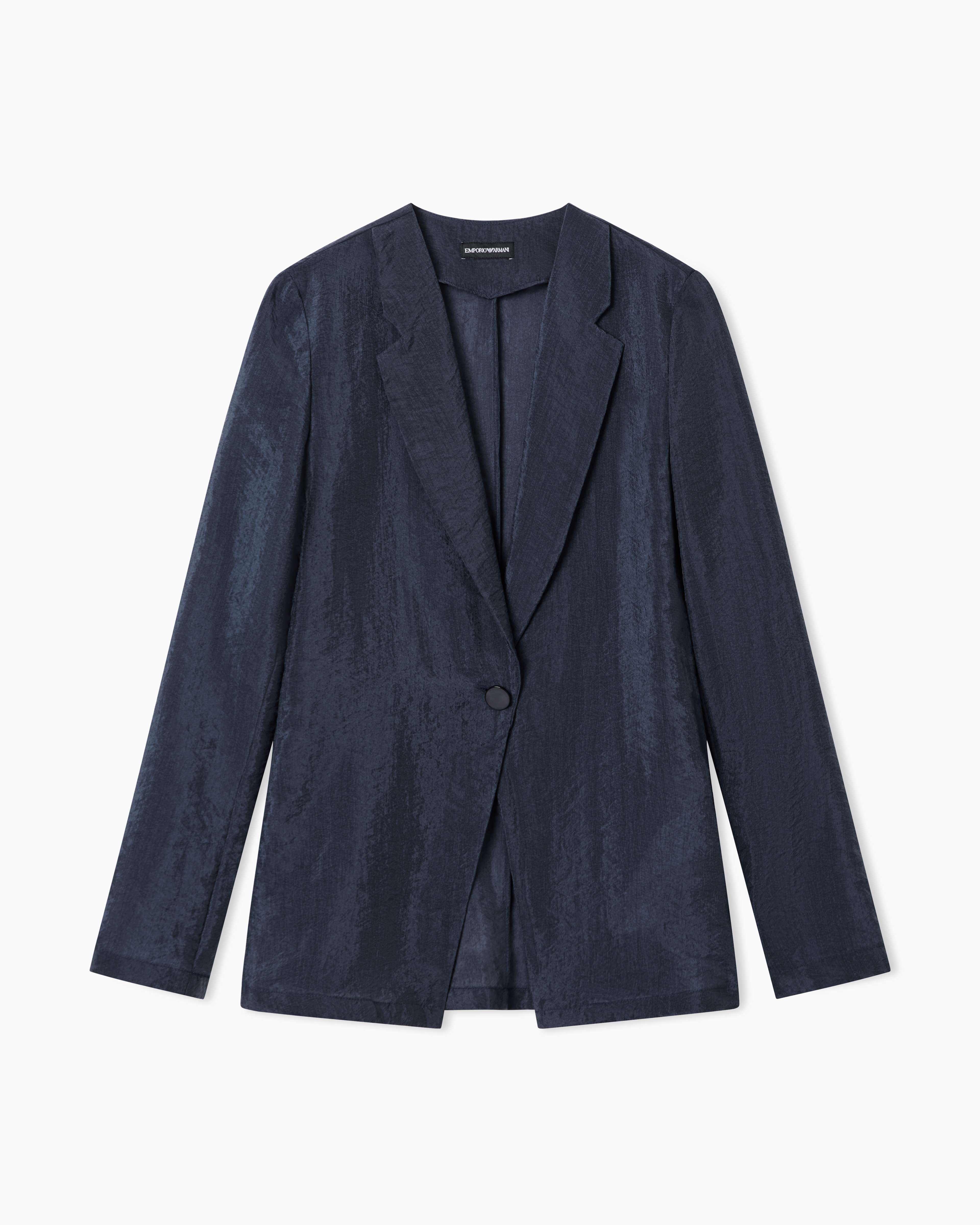 EMPORIO ARMANI ネイビー ジャケット 48 Technical crepon shirt jacket | Emporio Armani US