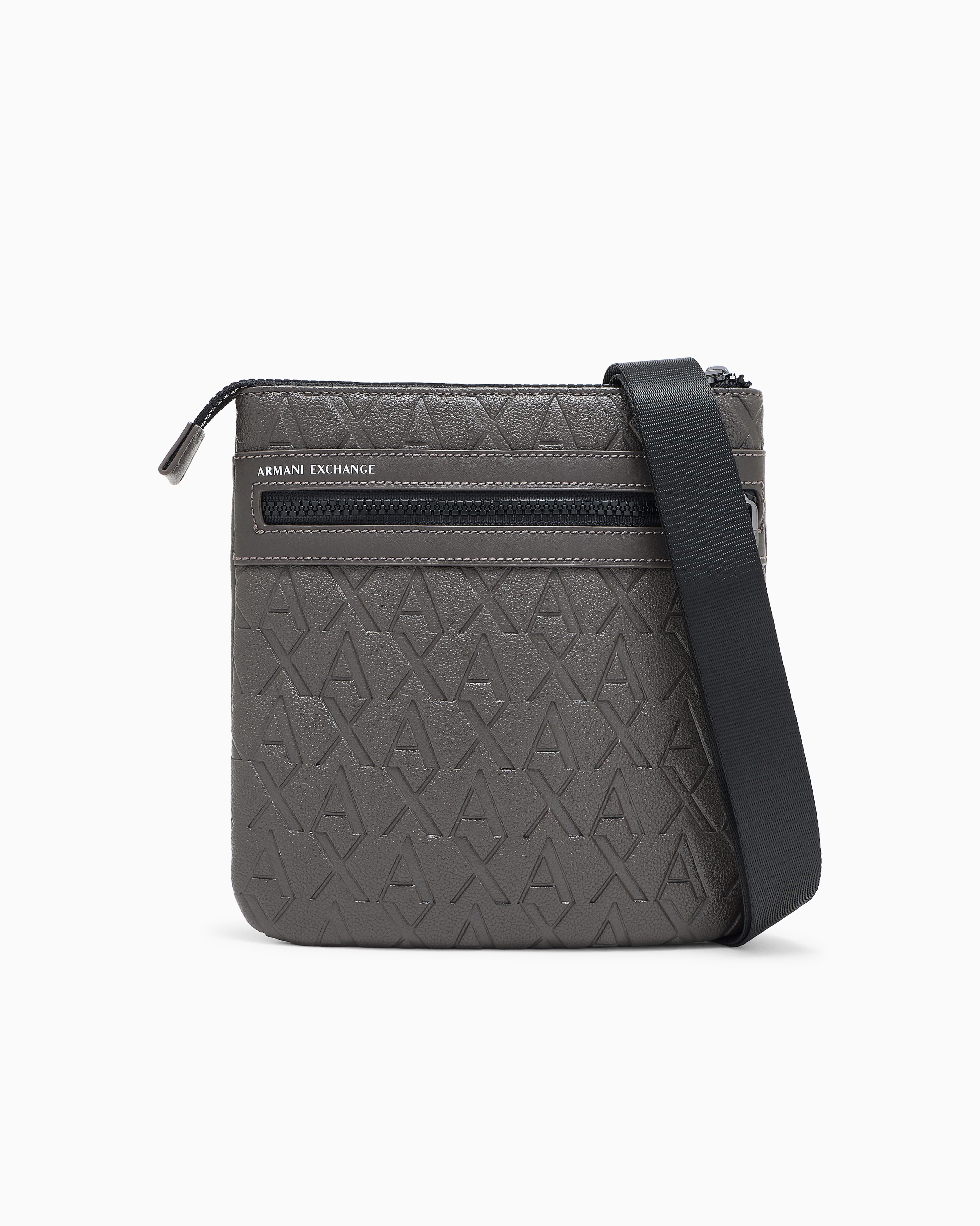 Crossbody bag with a textured finish and an embossed pattern