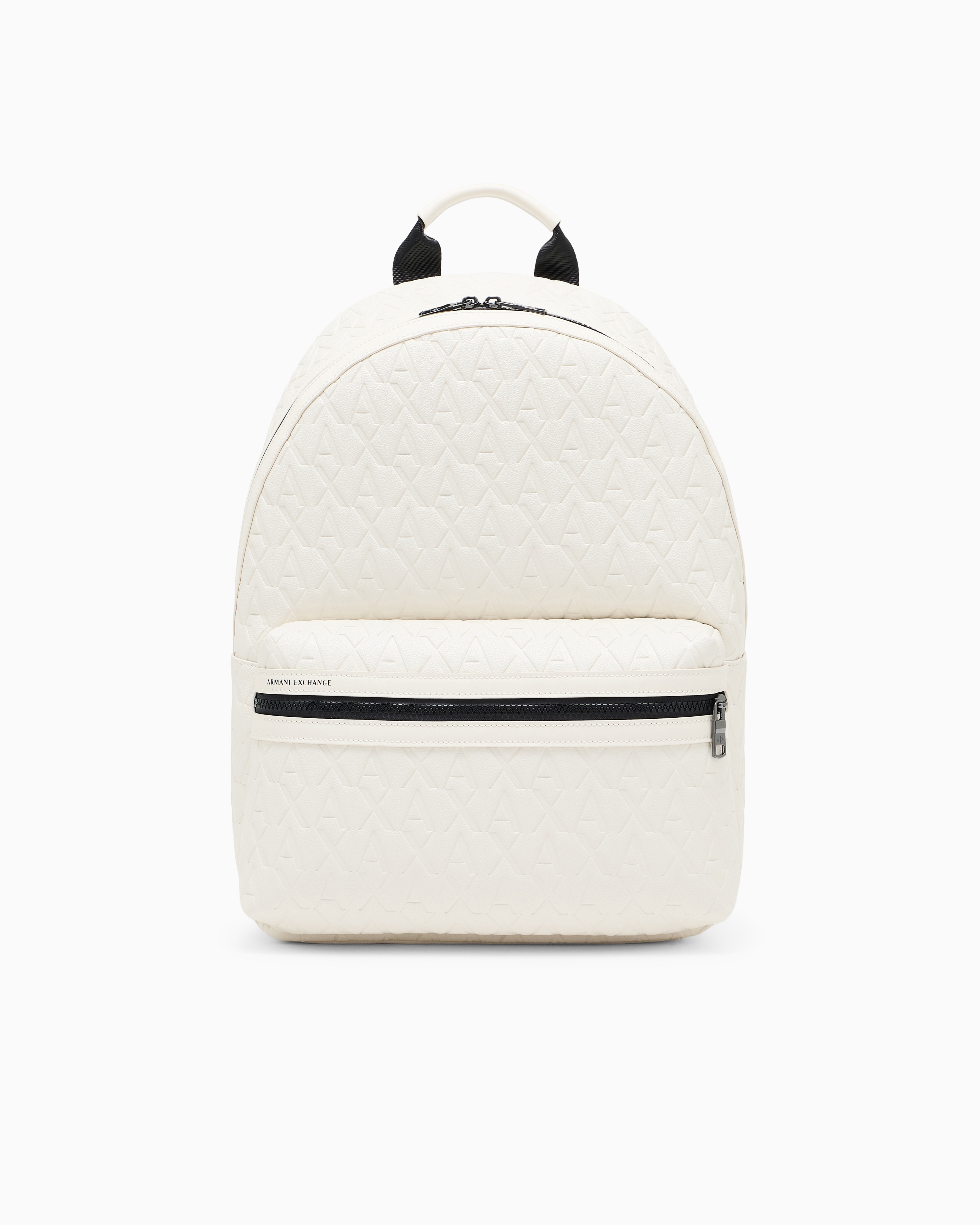 Backpack with embossed pattern and front zip pocket | Armani