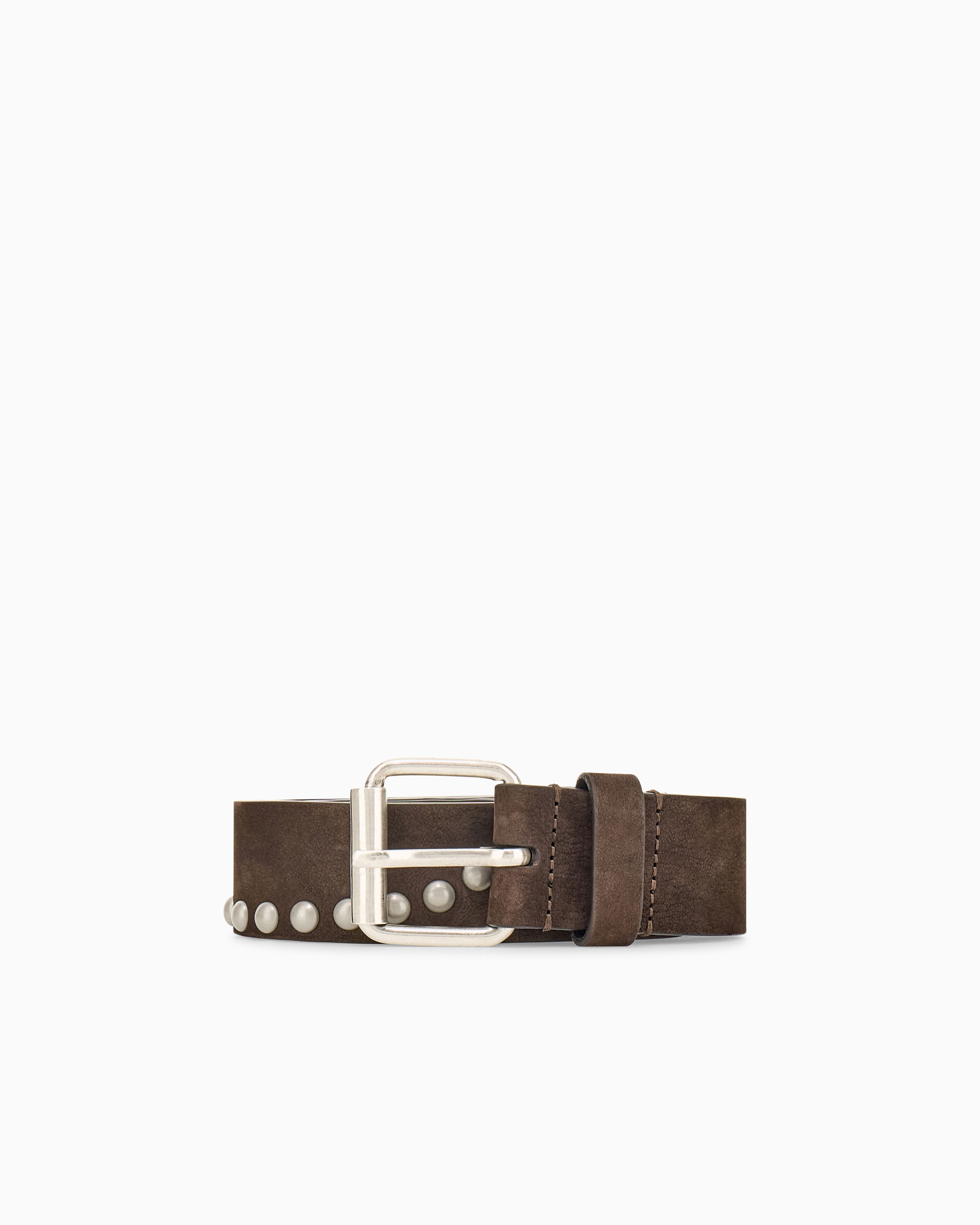EMPORIO ARMANI スタッズ レザーベルト メタルスタッズ ピンバックル レザーベルト | Emporio Armani JP