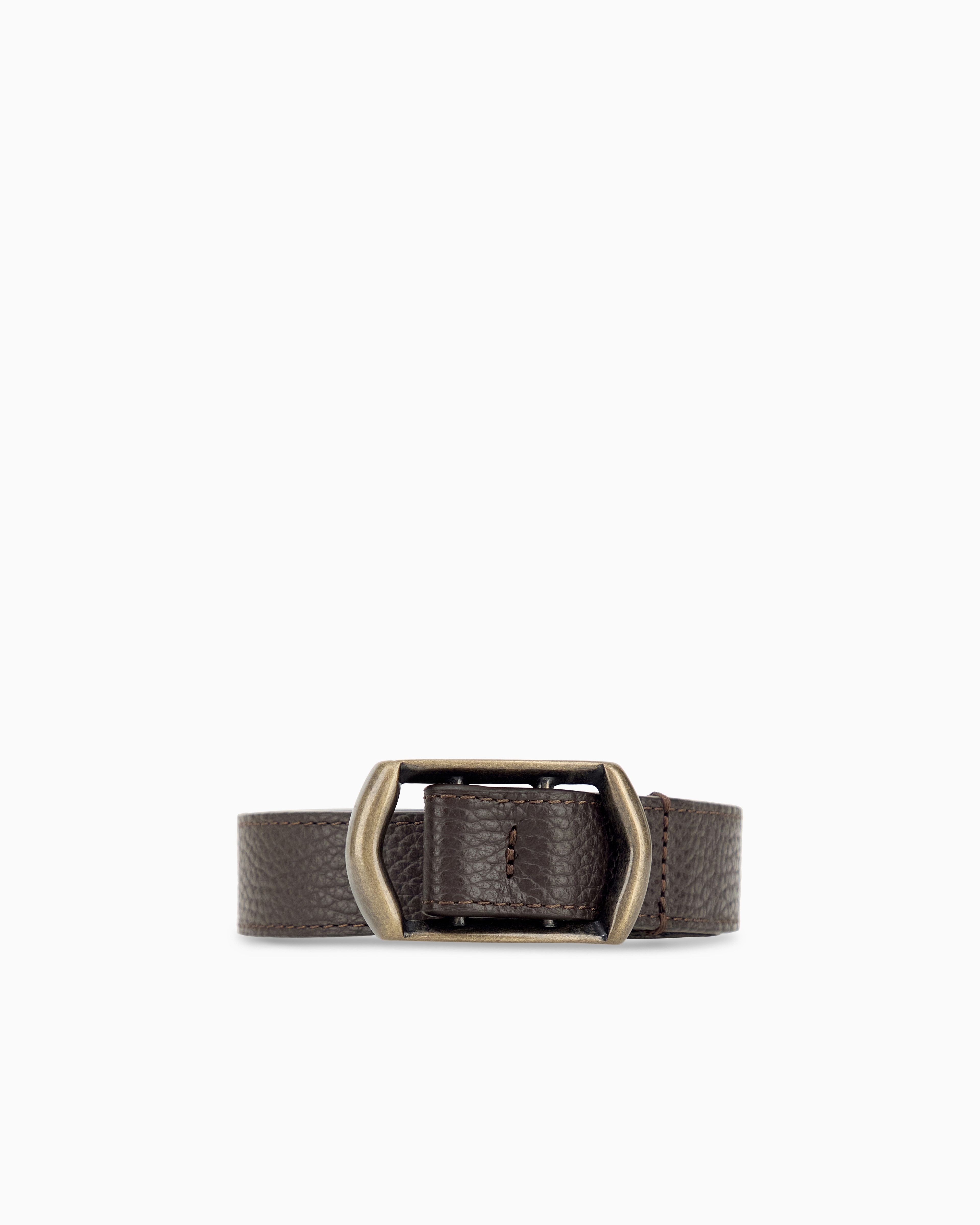 ヘキサゴナルバックル シボ加工レザー ベルト | Emporio Armani JP