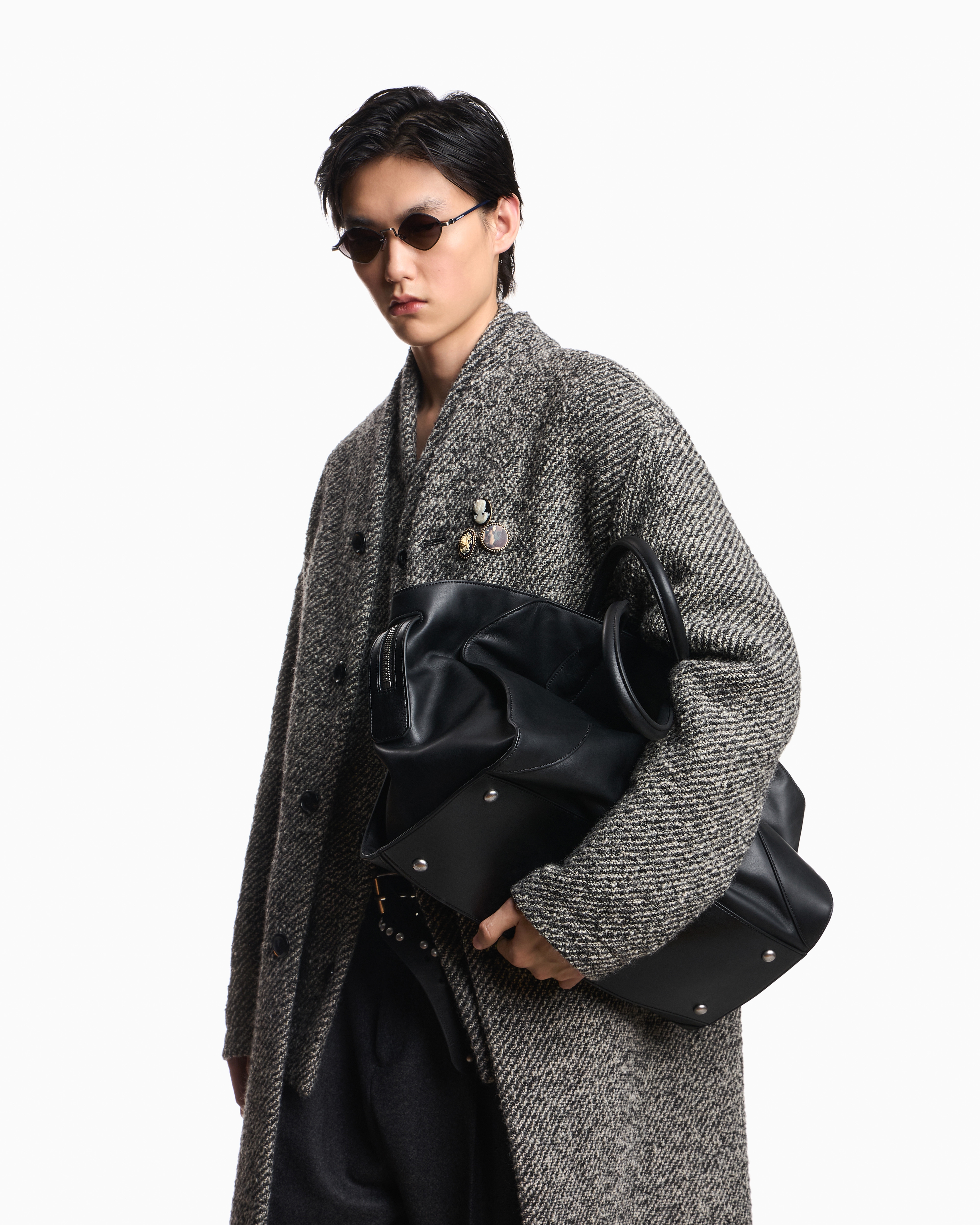 Water-repellent blouson in jacquard nylon with all-over lettering
