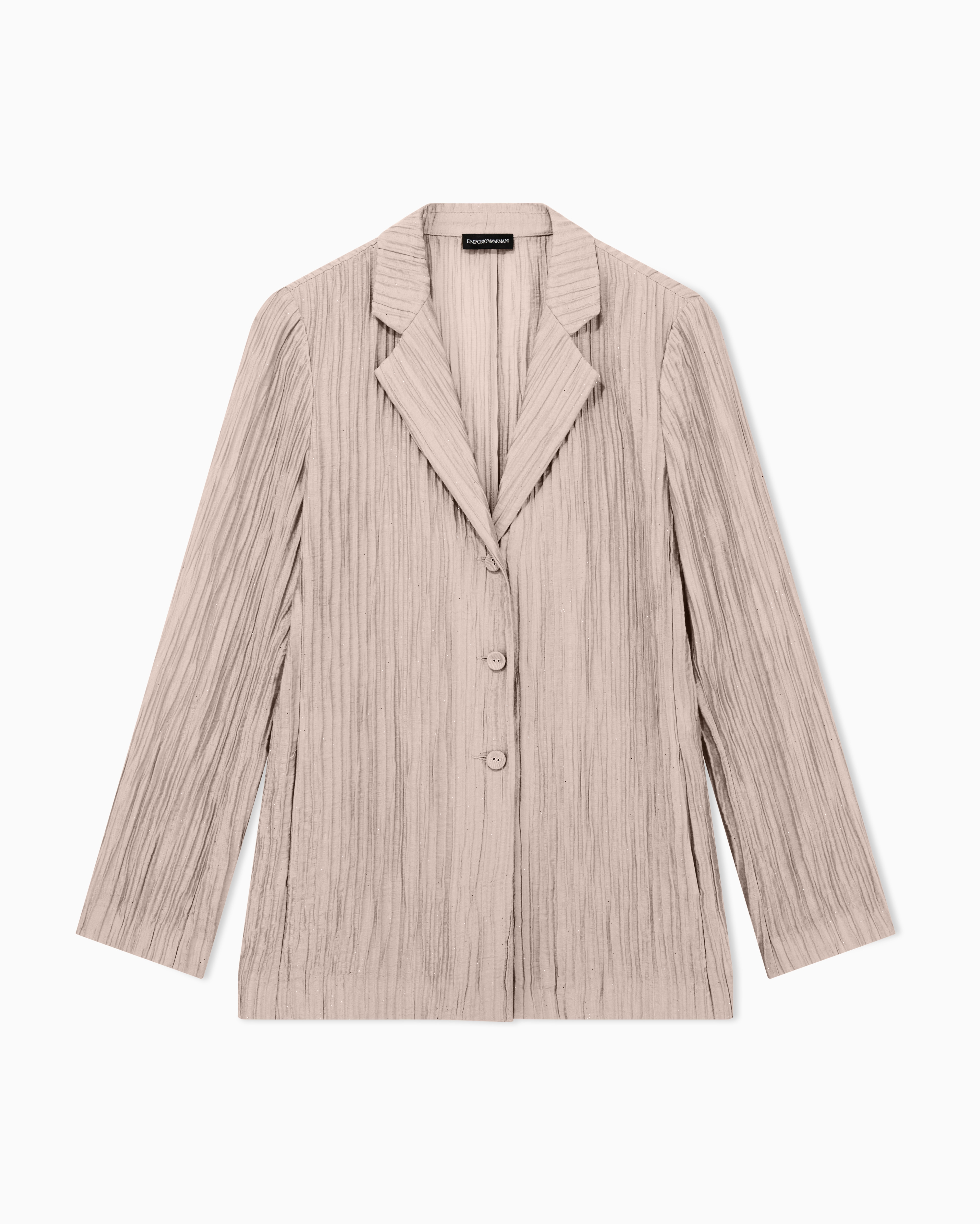 Single-breasted jacket in sparkling pleated crepon | Emporio Armani