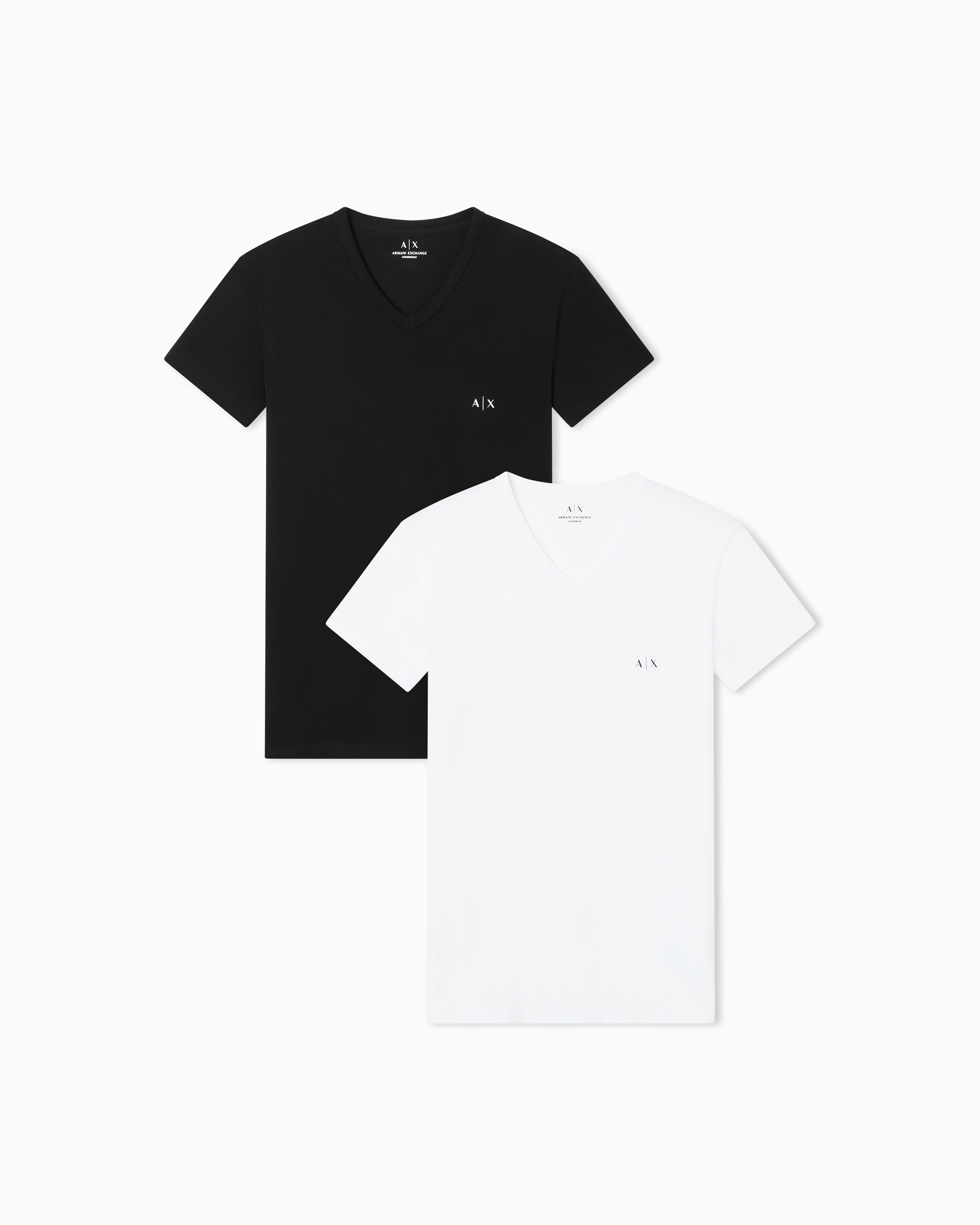 EMPORIO ARMANI 2PACK VネックTシャツ Lサイズ V-neck t-shirt stretch cotton lounge man | Armani Exchange US