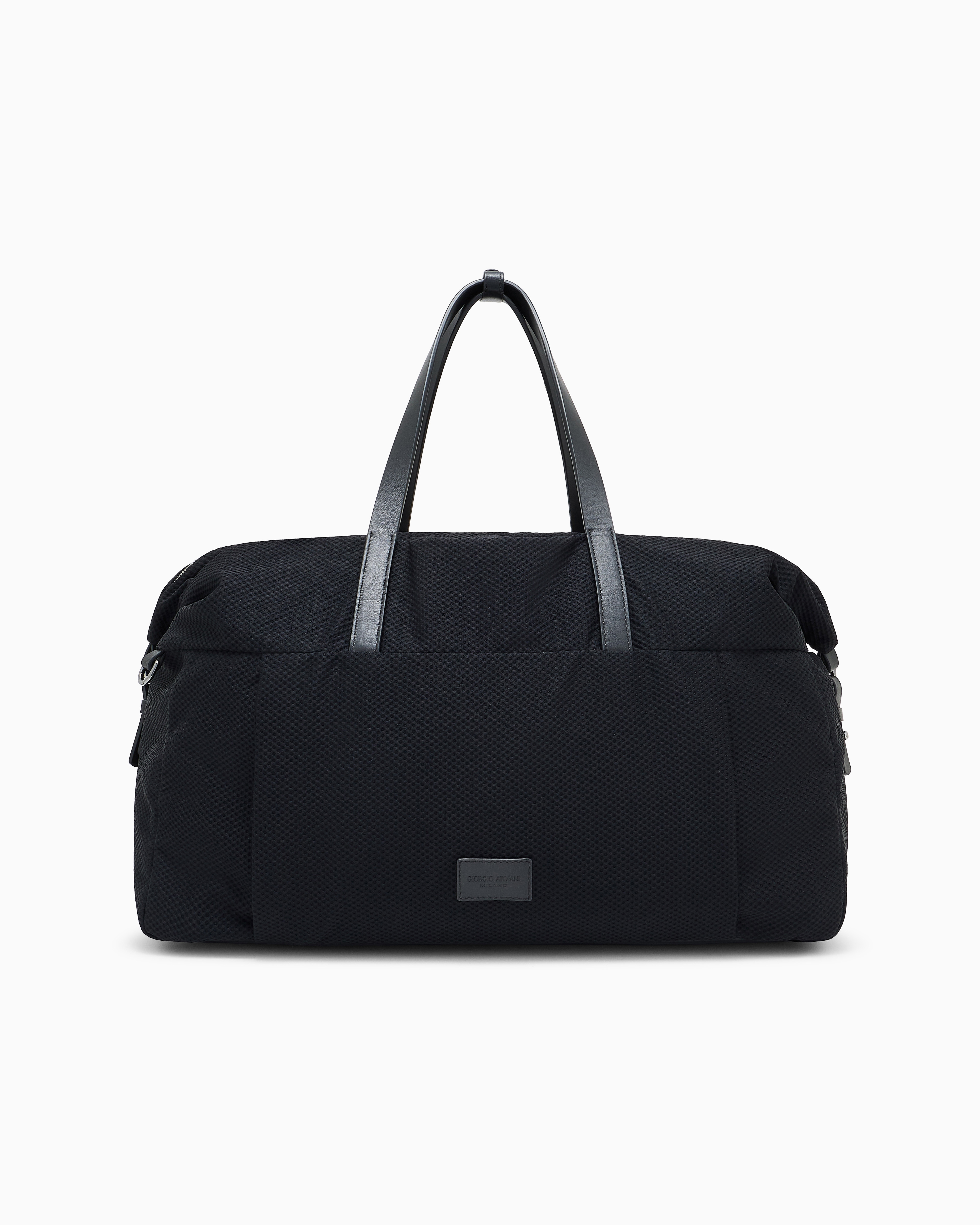 大容量 メッシュ ボストンバッグ レザーハンドル | Giorgio Armani JP