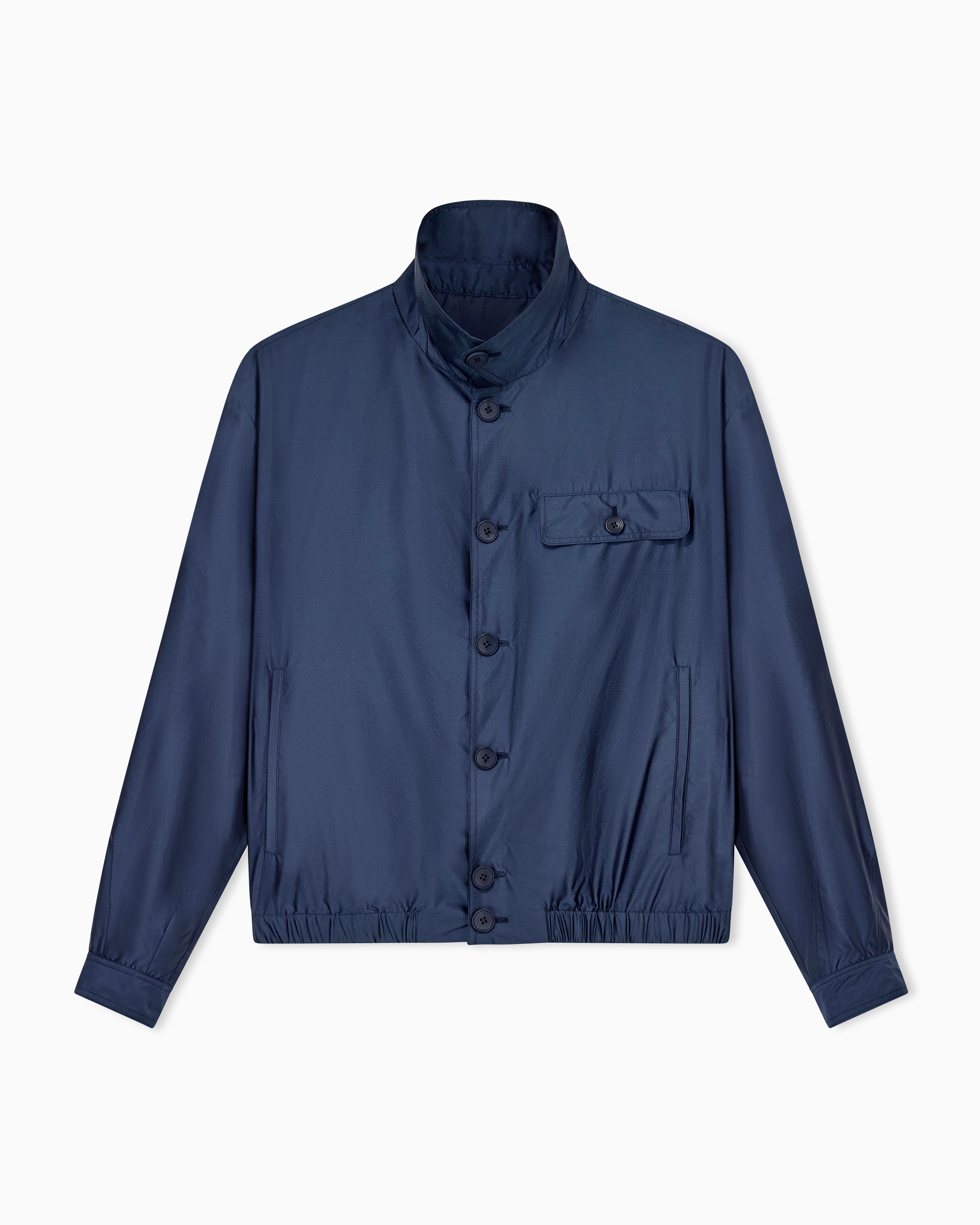 【超希少◎】EMPORIO ARMANI　スタンドカラージャケット　美品◎ サテンエフェクト シルク スタンドカラー ブルゾン | Emporio Armani JP
