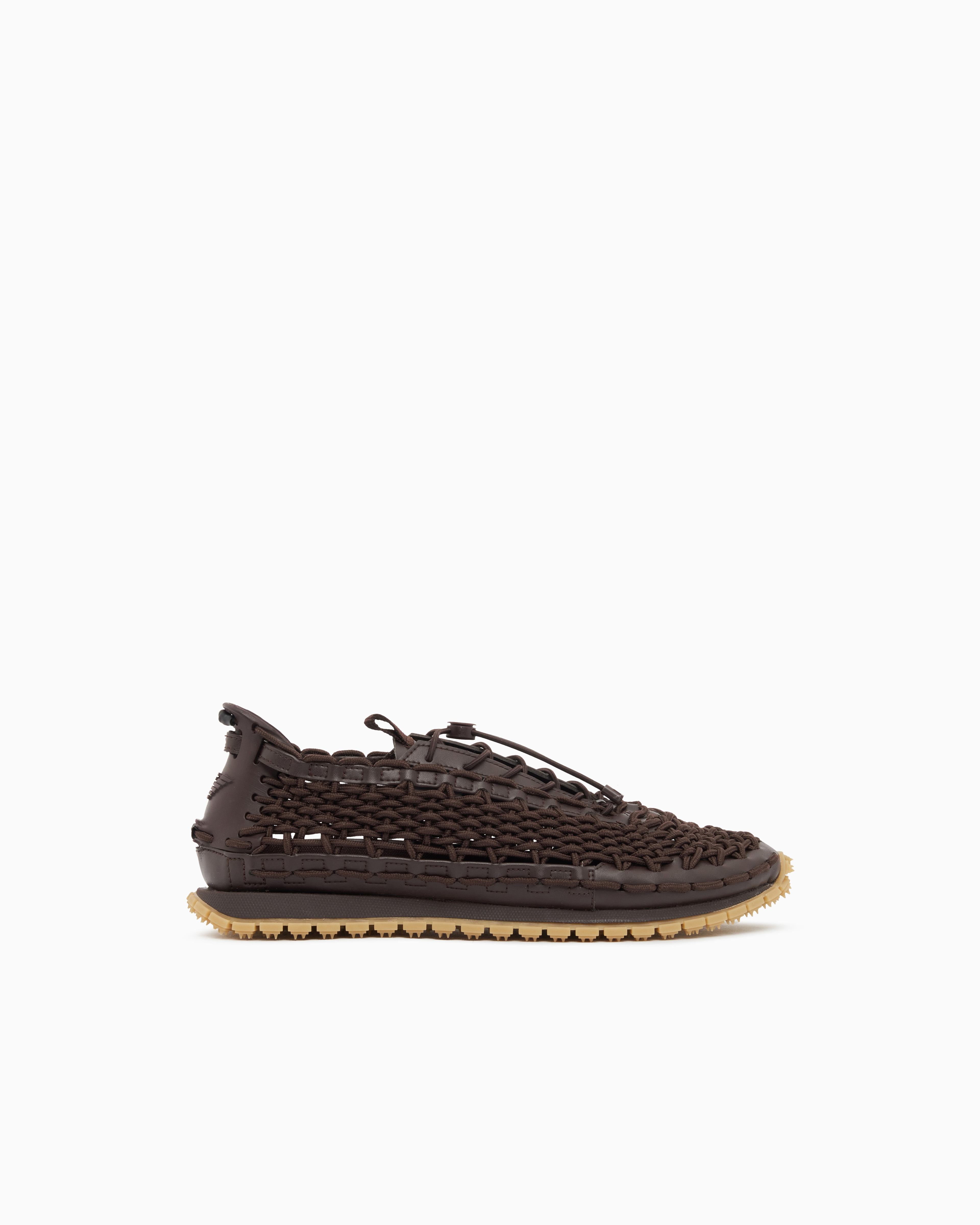Sneakers with woven design and rugged rubber sole | Emporio Armani US