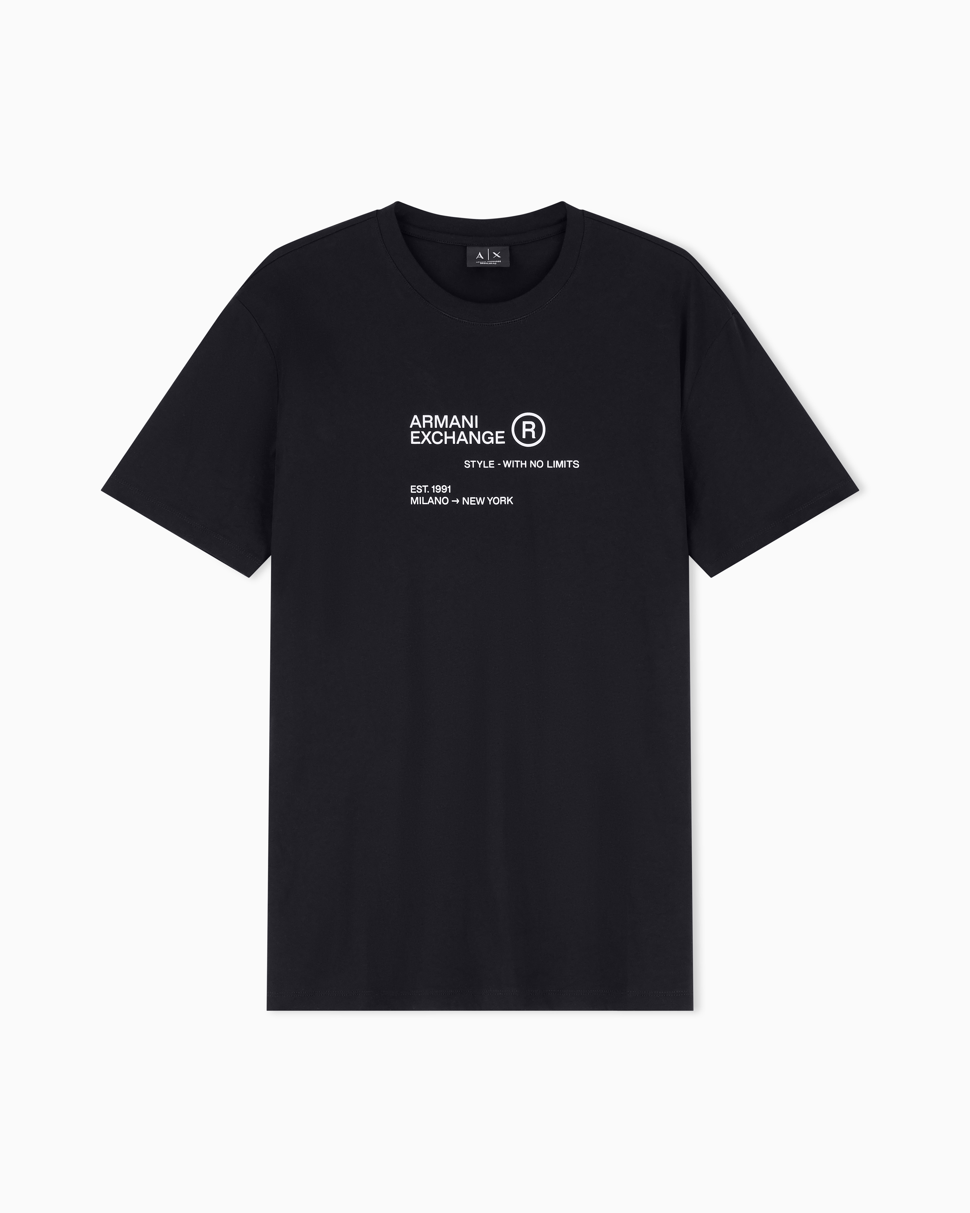 バックプリント レギュラーフィット 半袖クルーネックTシャツ | Armani