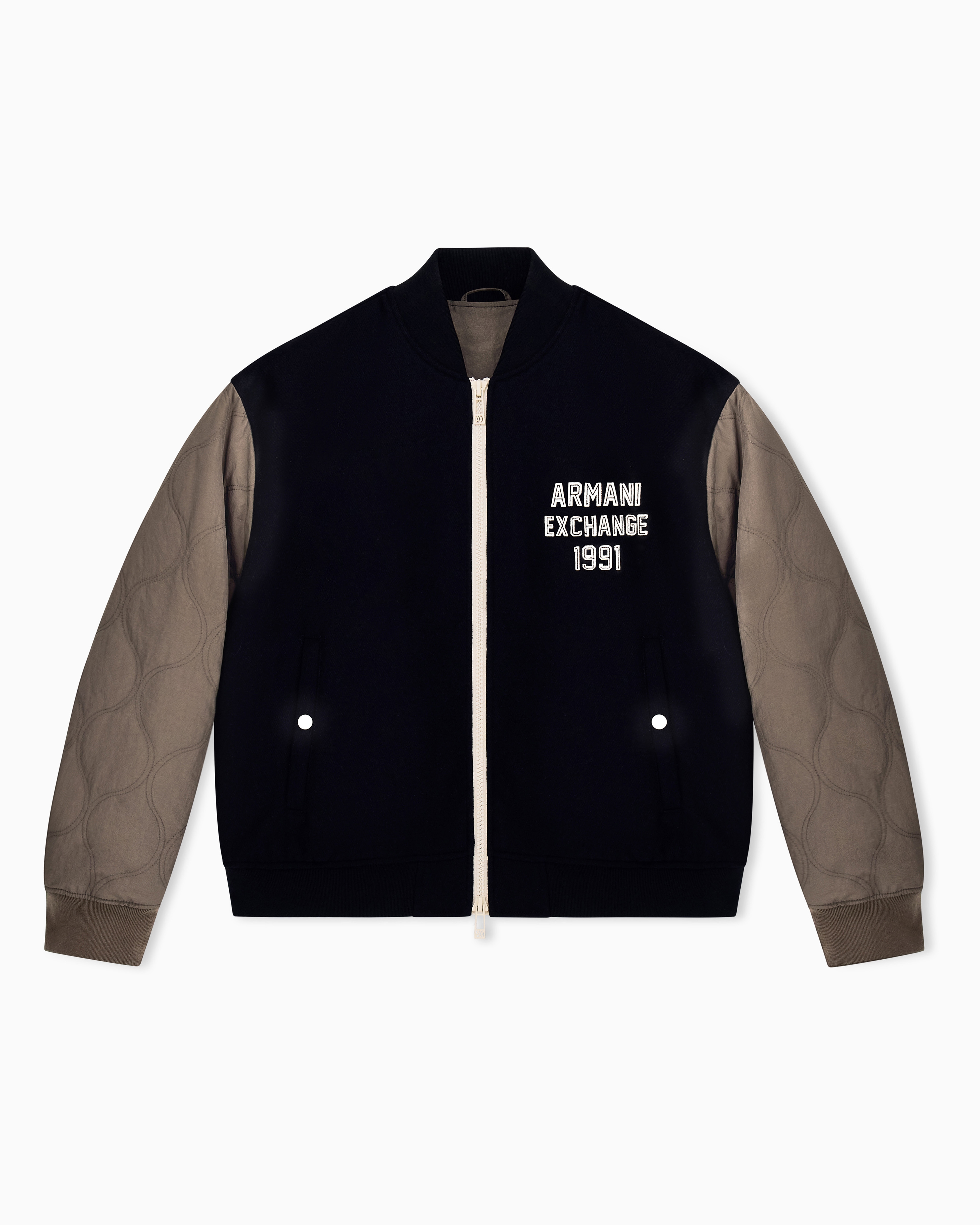 Regular fit blouson jacket in virgin wool blend | Armani Exchange LT