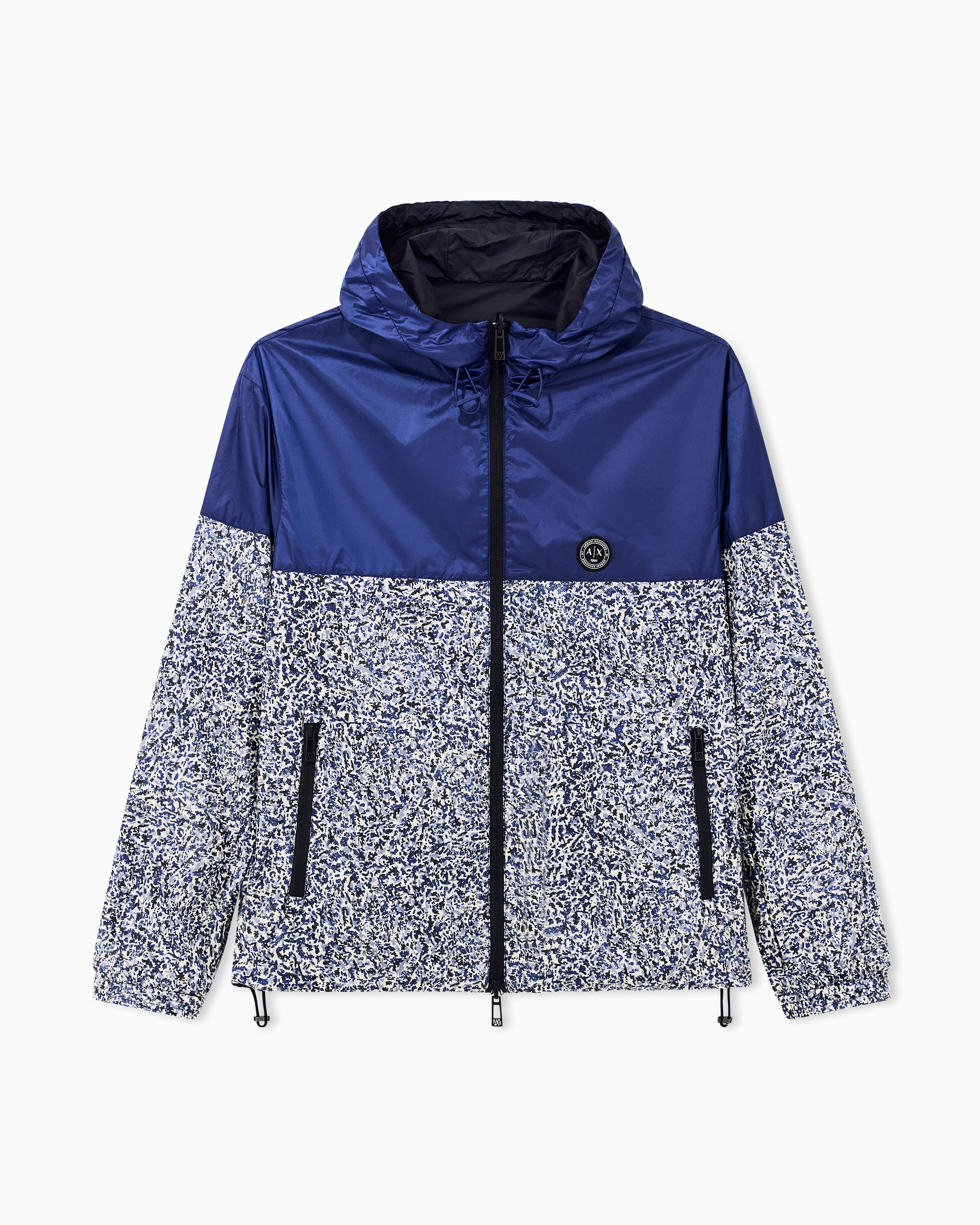 ジャケット・アウター 04aw EMPORIO ARMANI driving designjacket Down jacket with abstract pattern and drawstring hood | Armani
