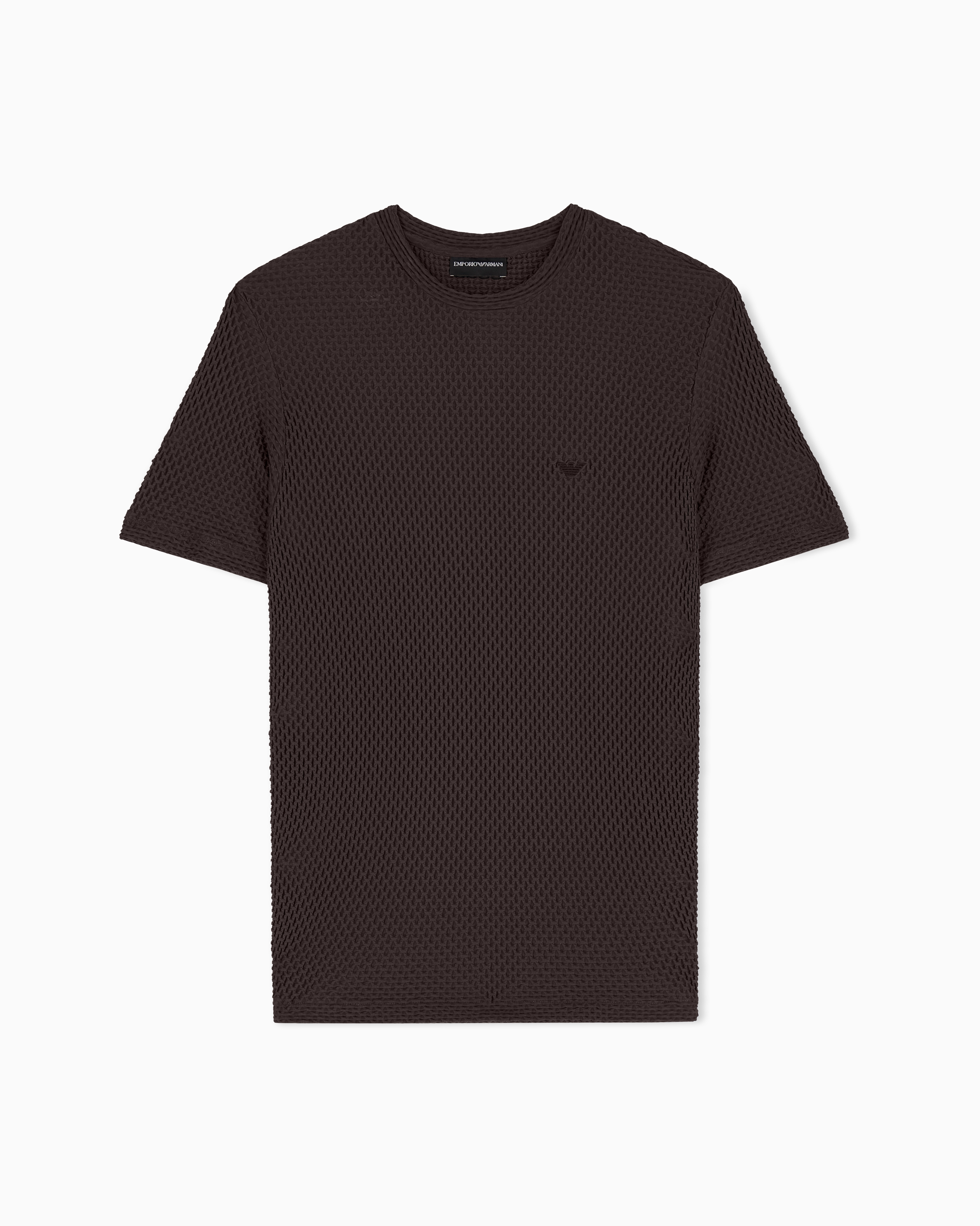 T-shirt in embossed two-way stretch jersey | Emporio Armani US