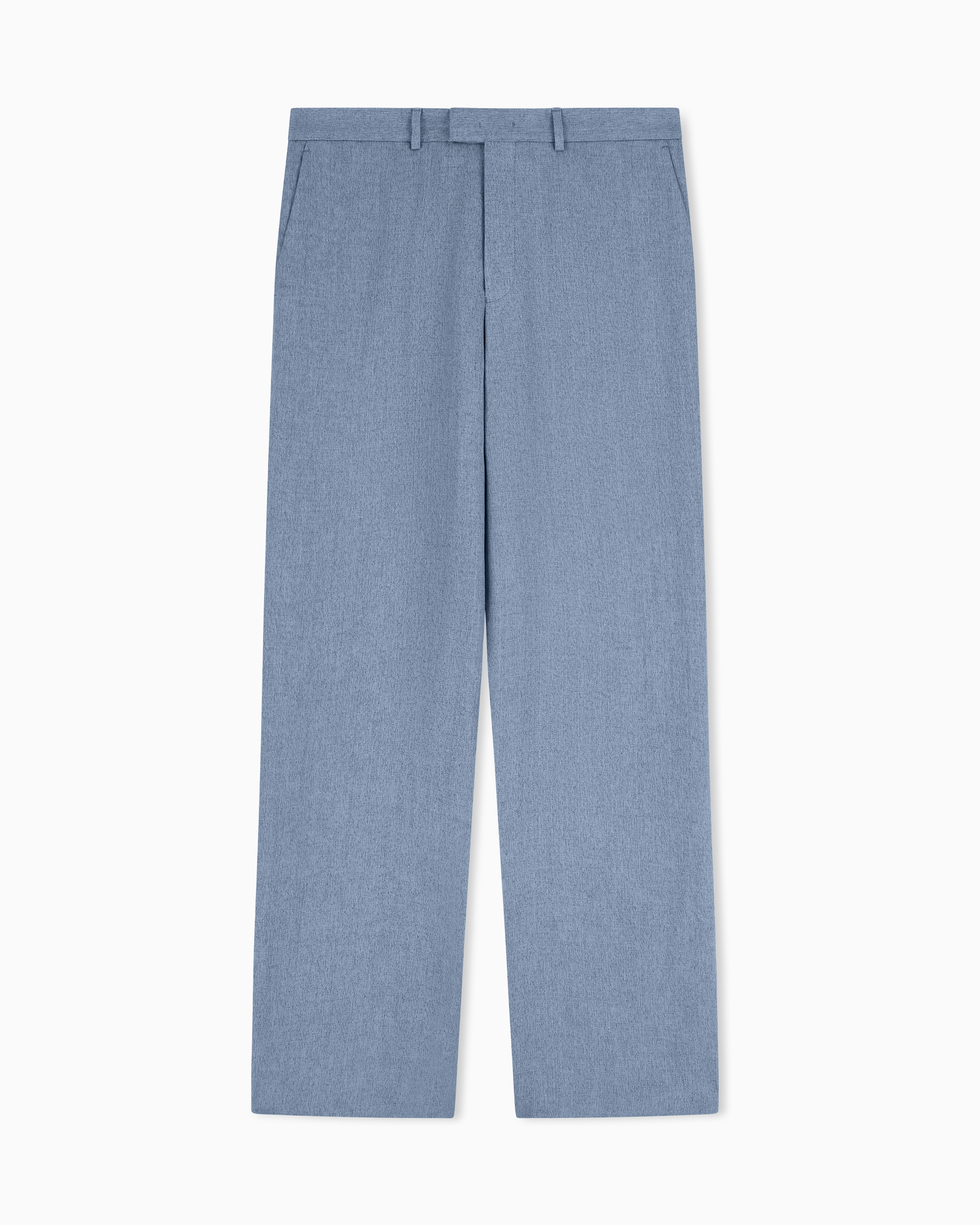 Icon mouliné linen satin trousers | Emporio Armani US