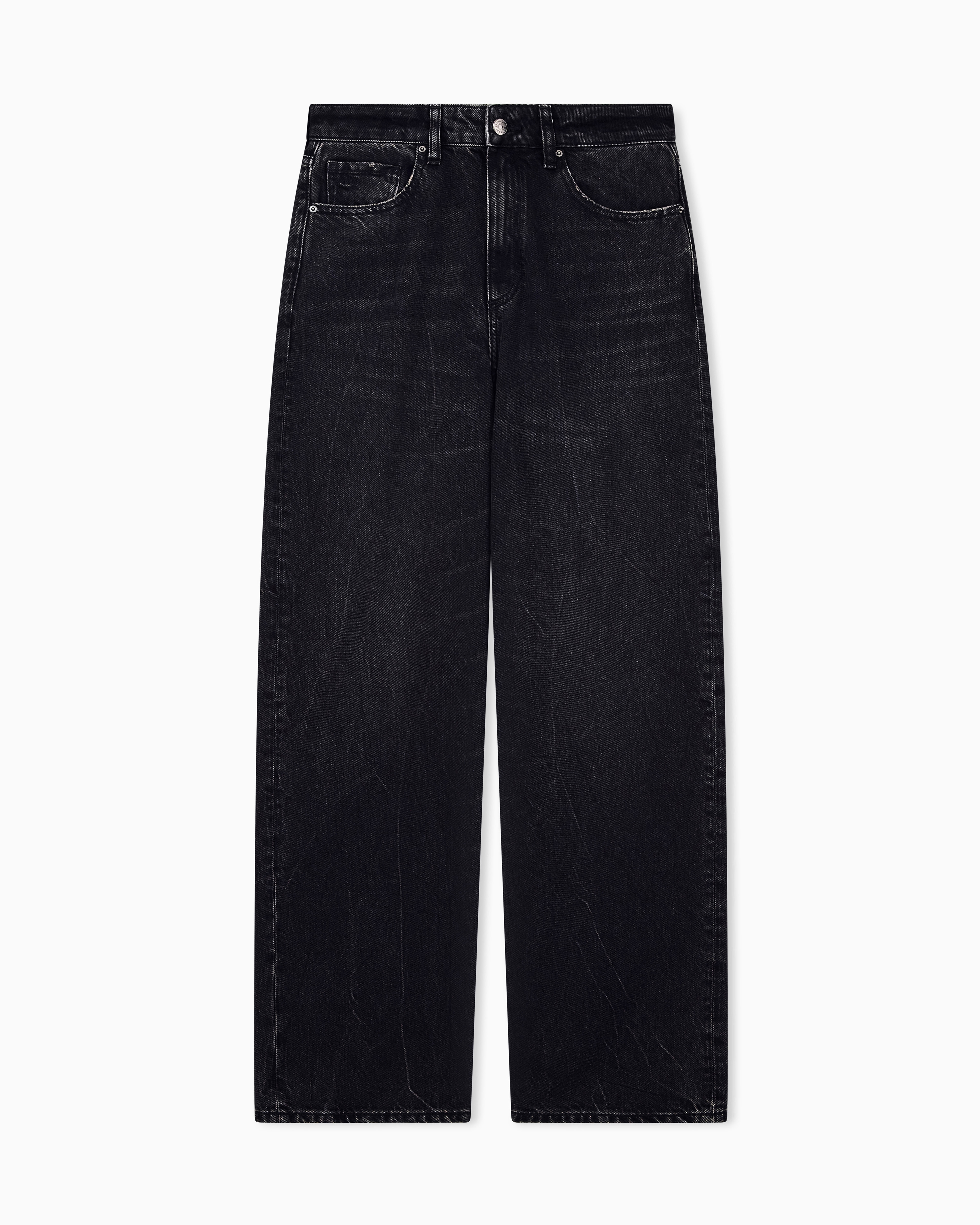 新品 ARMANI JEANS コットンリネン タックパンツ サイドアジャスター Oversized 5-pocket jeans in rigid cotton denim | Armani Exchange CA