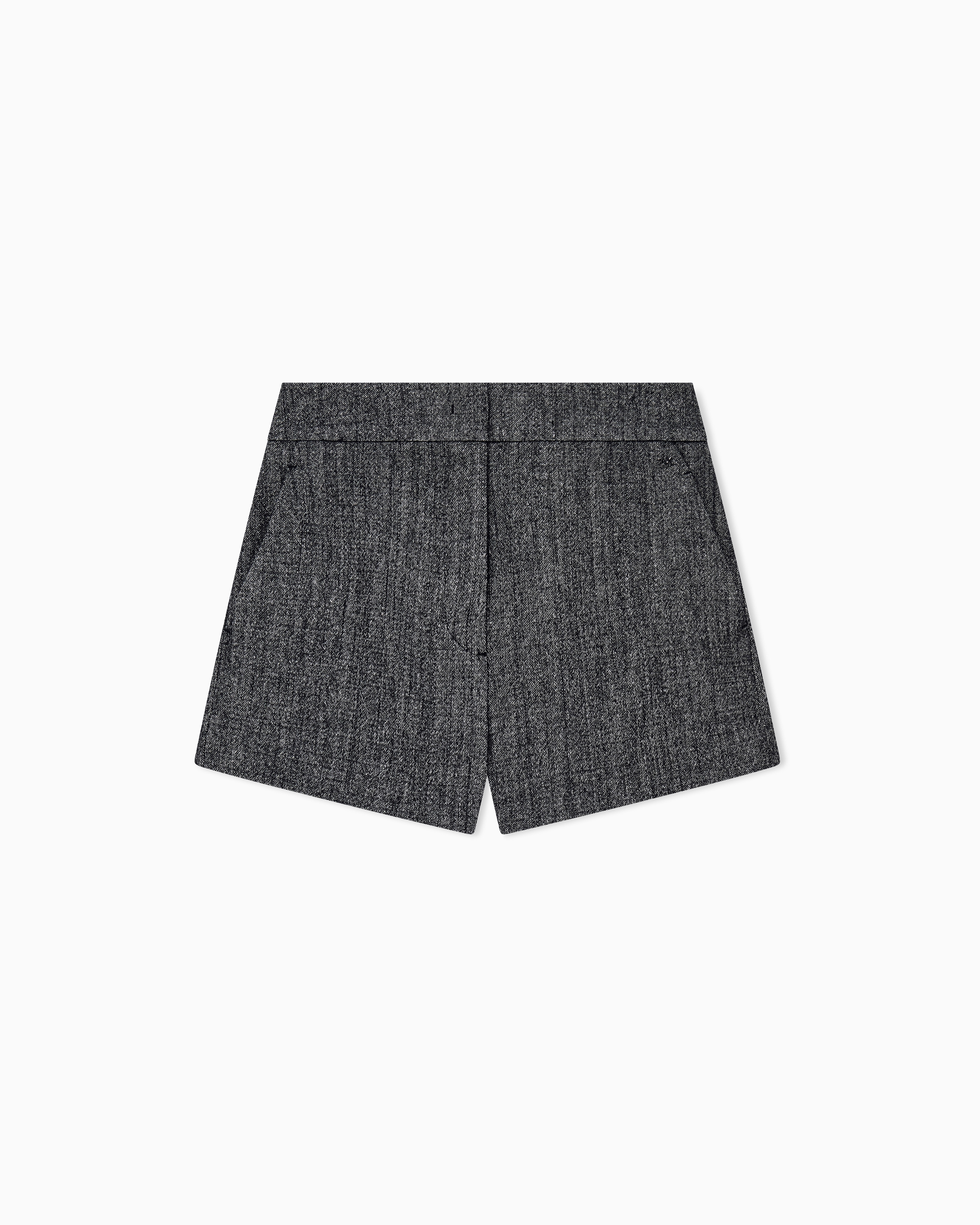 Slim fit shorts in stretch viscose and virgin wool | Armani