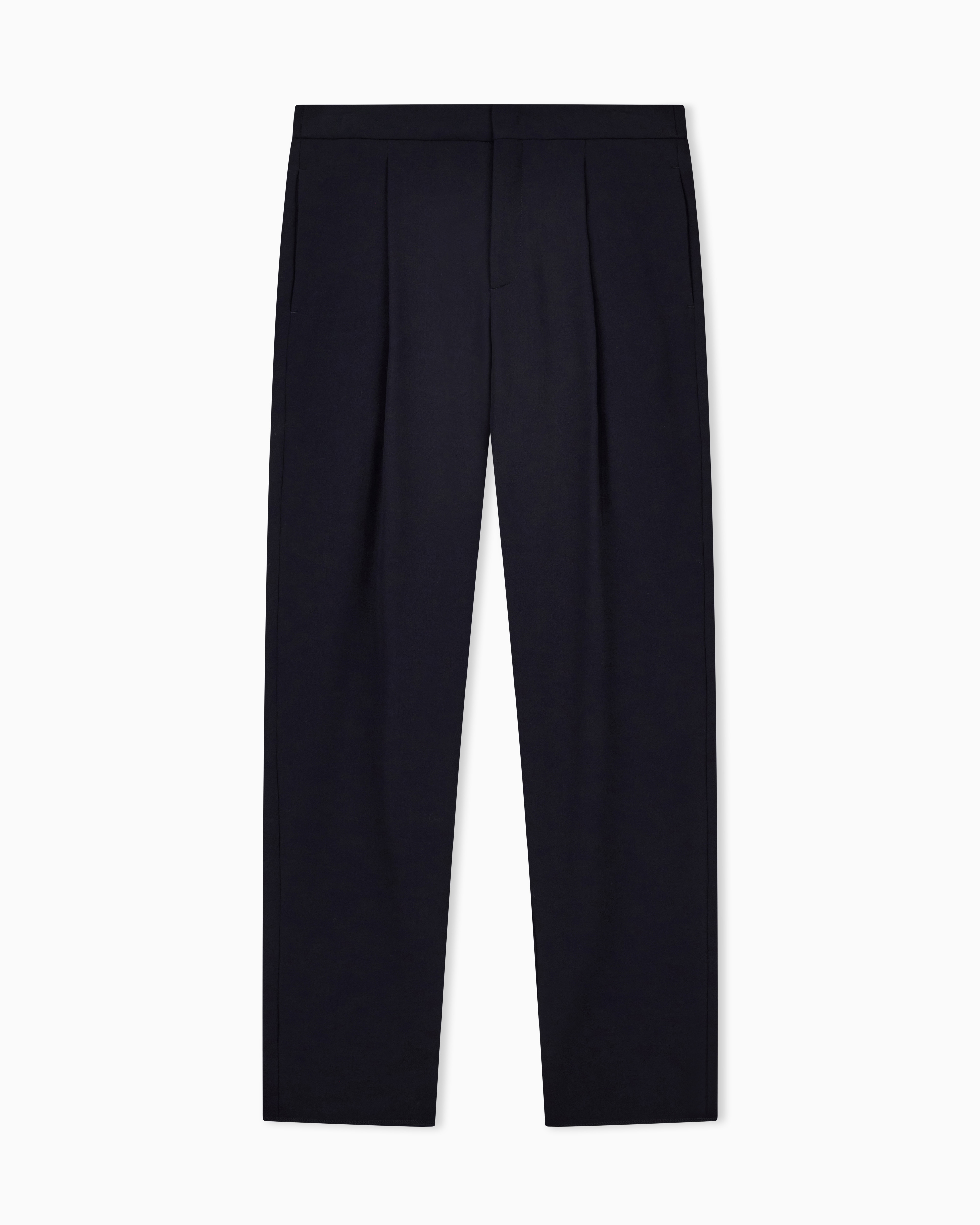 Single-pleat wool-crêpe trousers | Giorgio Armani US