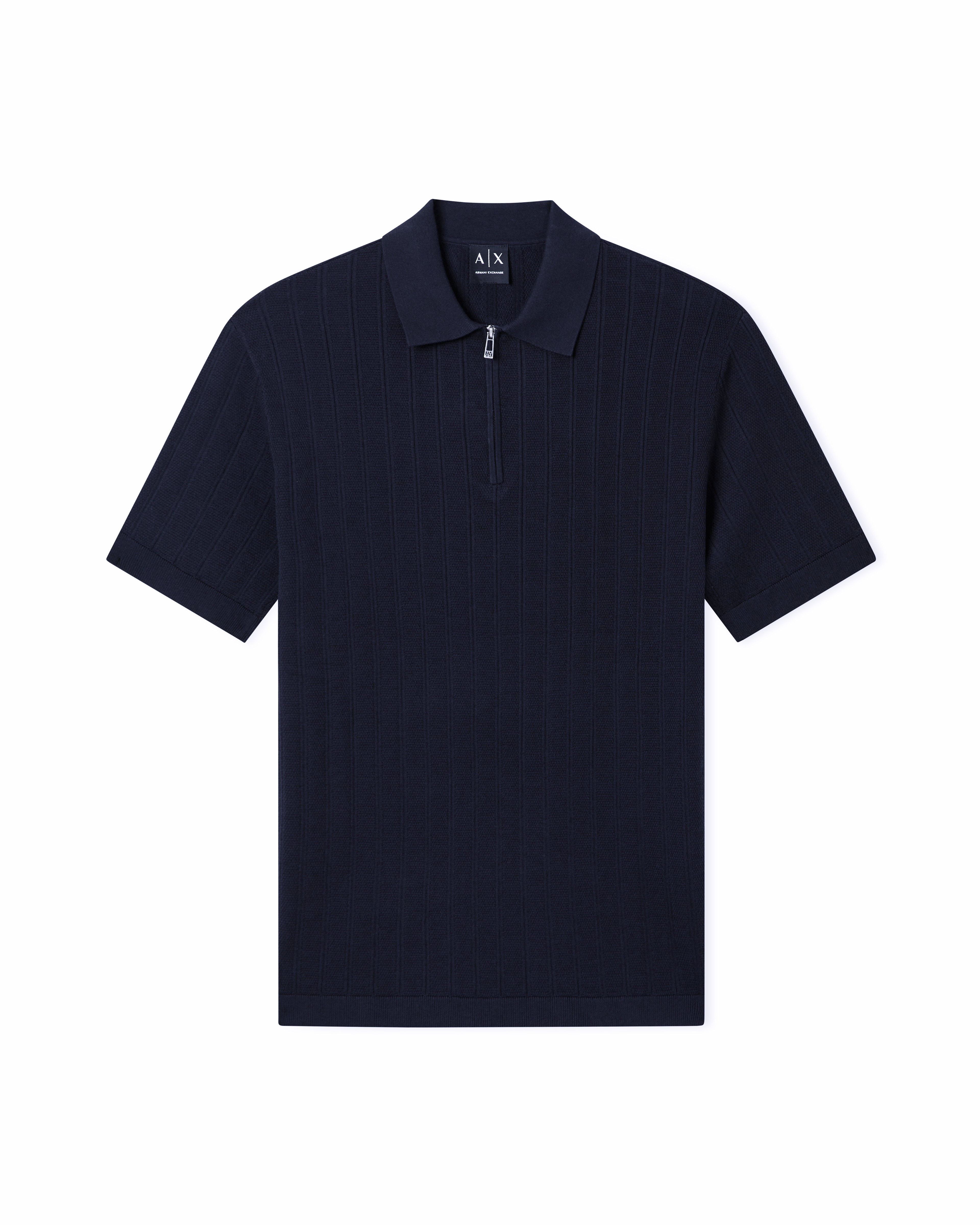 ハーフジップ 半袖ニットポロシャツ | Armani Exchange