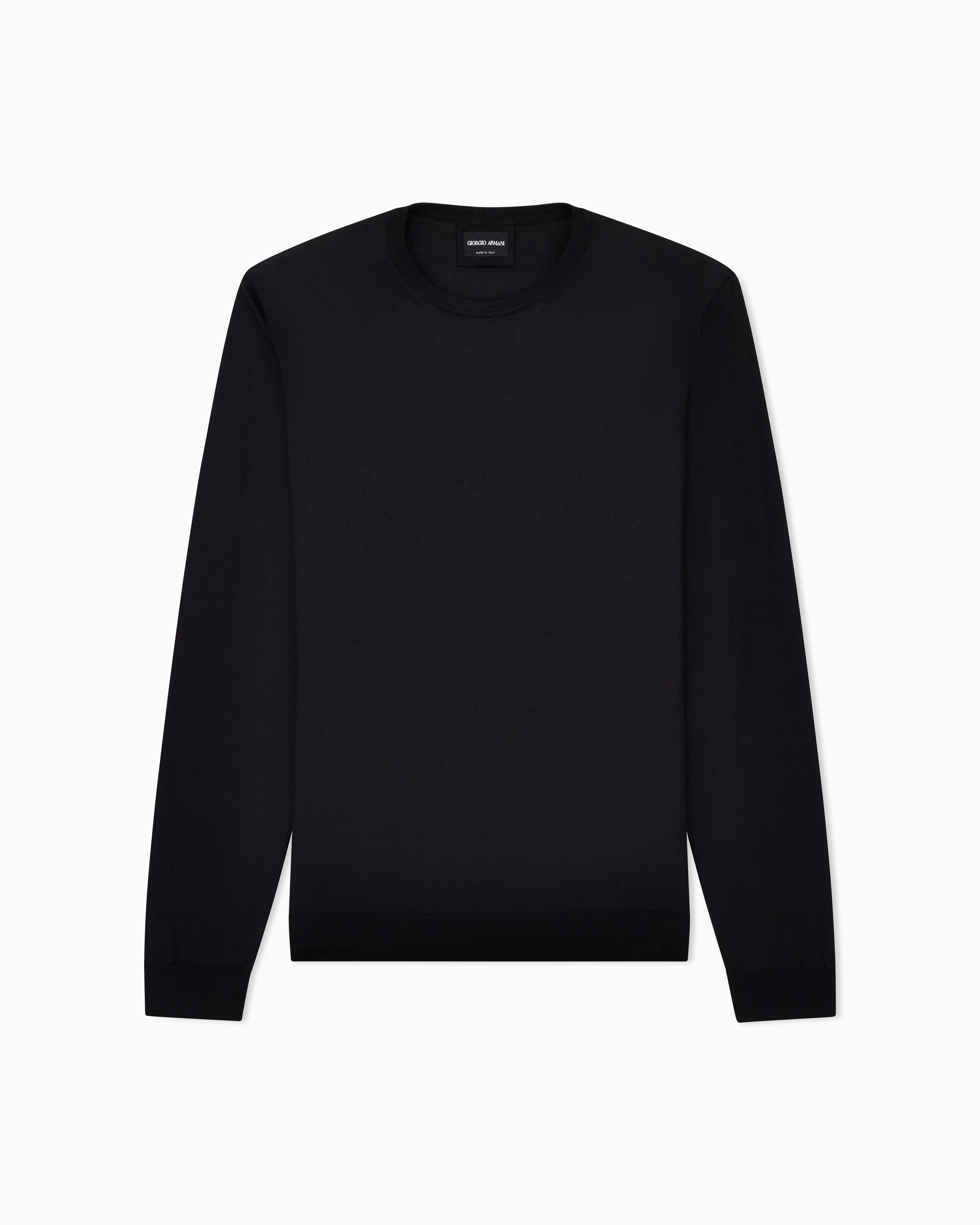 Giorgio Armani ニット コットン 長袖クルーネックセーター シルク／コットン | Giorgio Armani JP