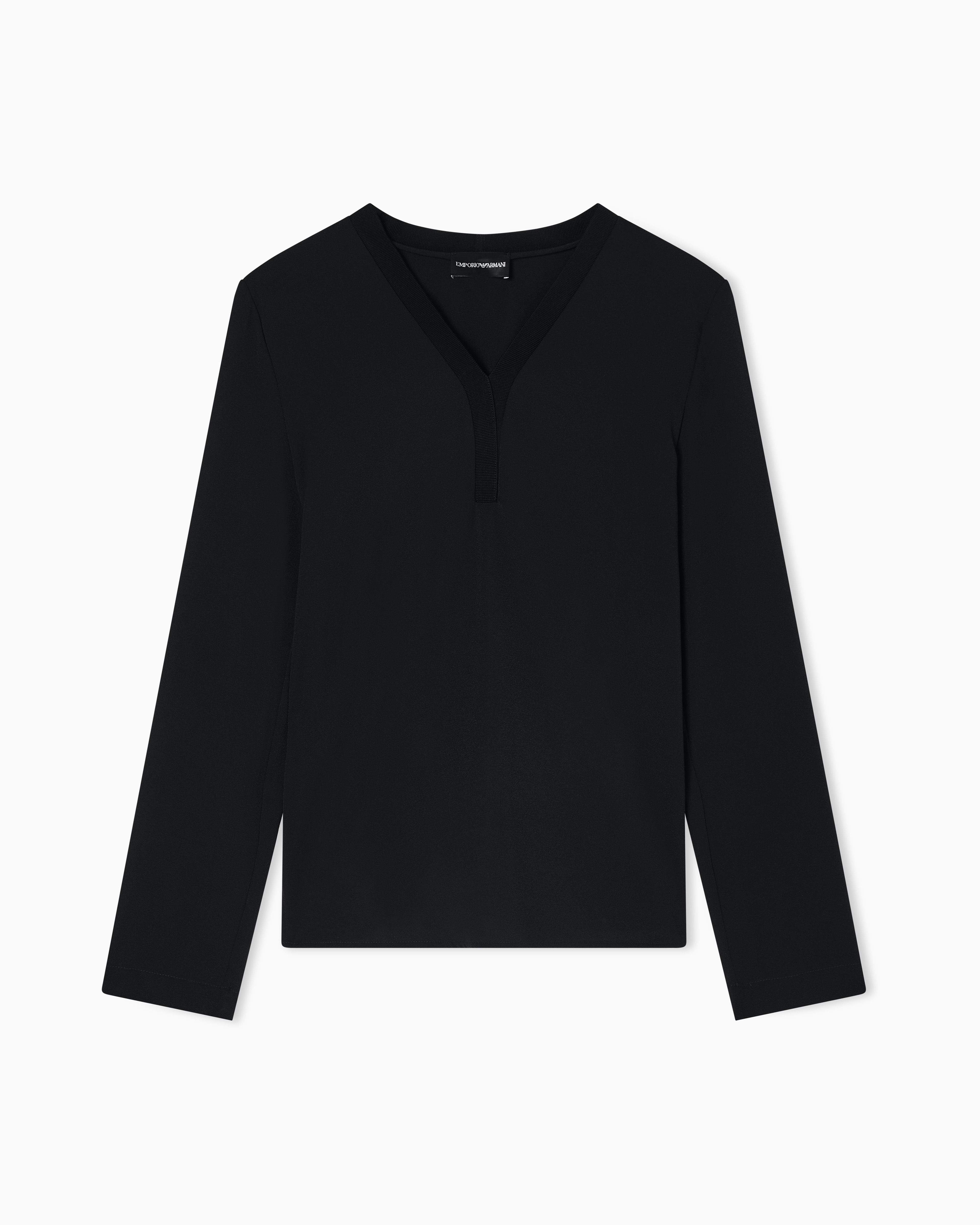 Vネックブラウス フルイドクレープ | Emporio Armani