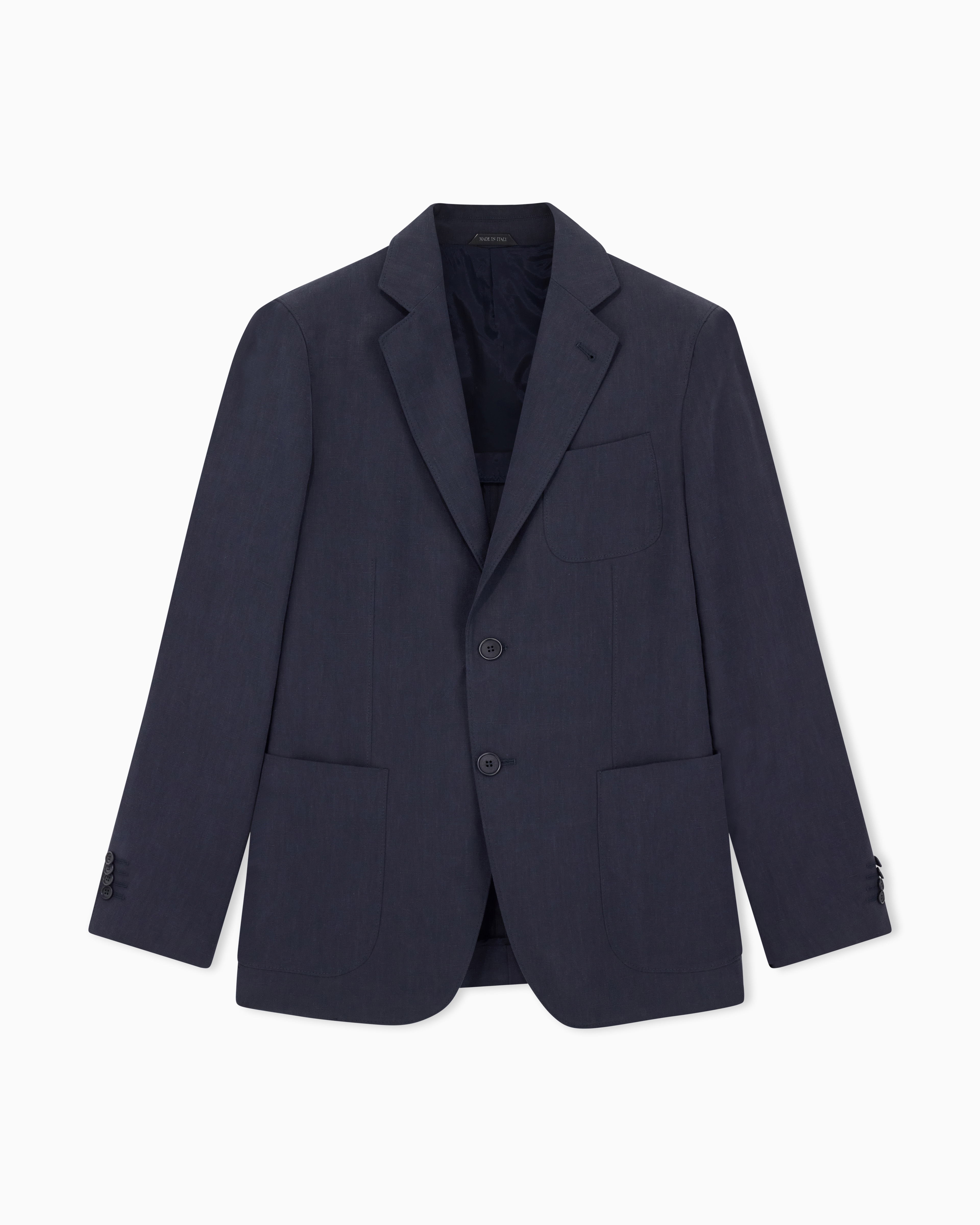 Upton Line single-breasted jacket in linen canvas | Giorgio Armani US