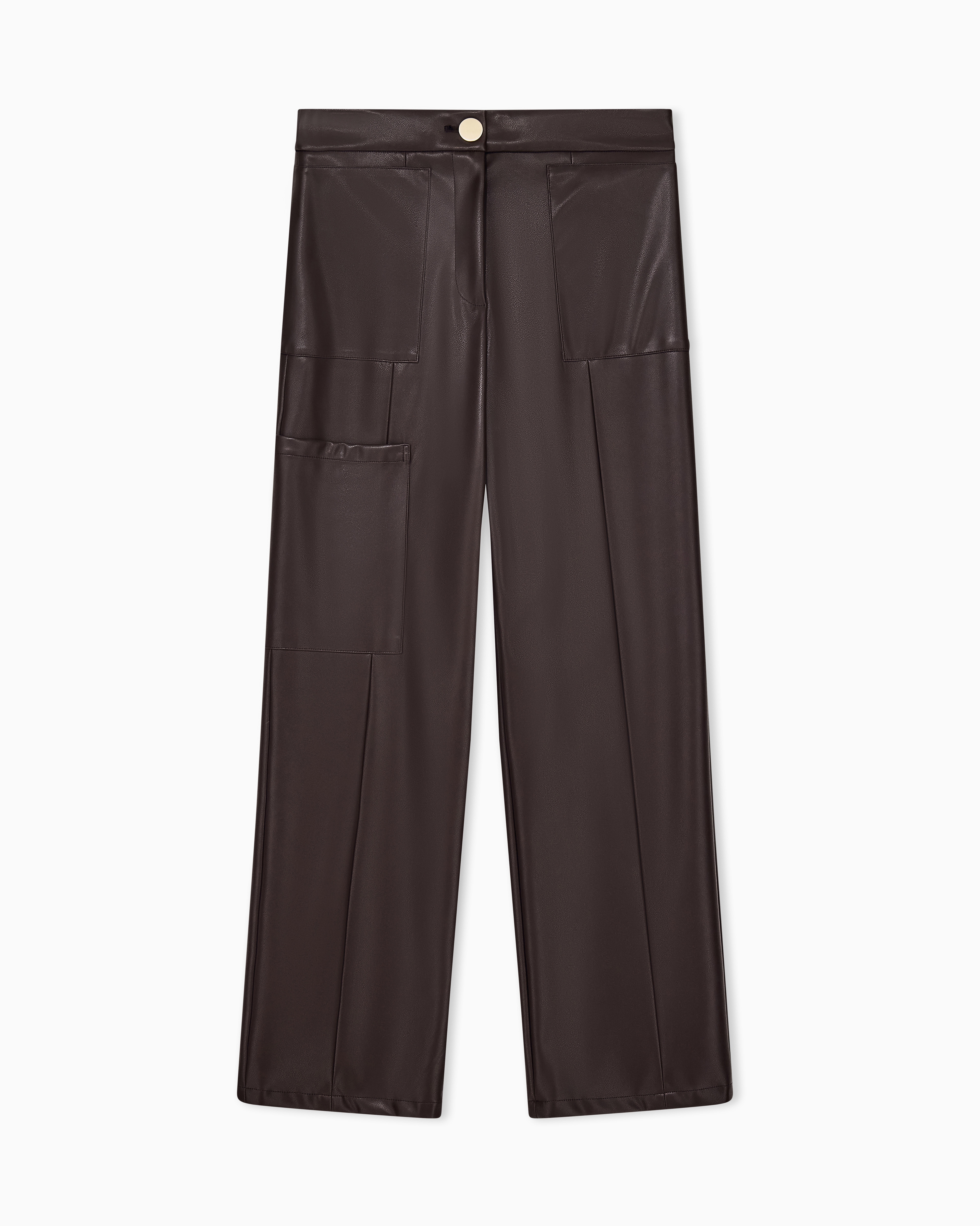 Oversized fit trousers in a coated fabric with rib details