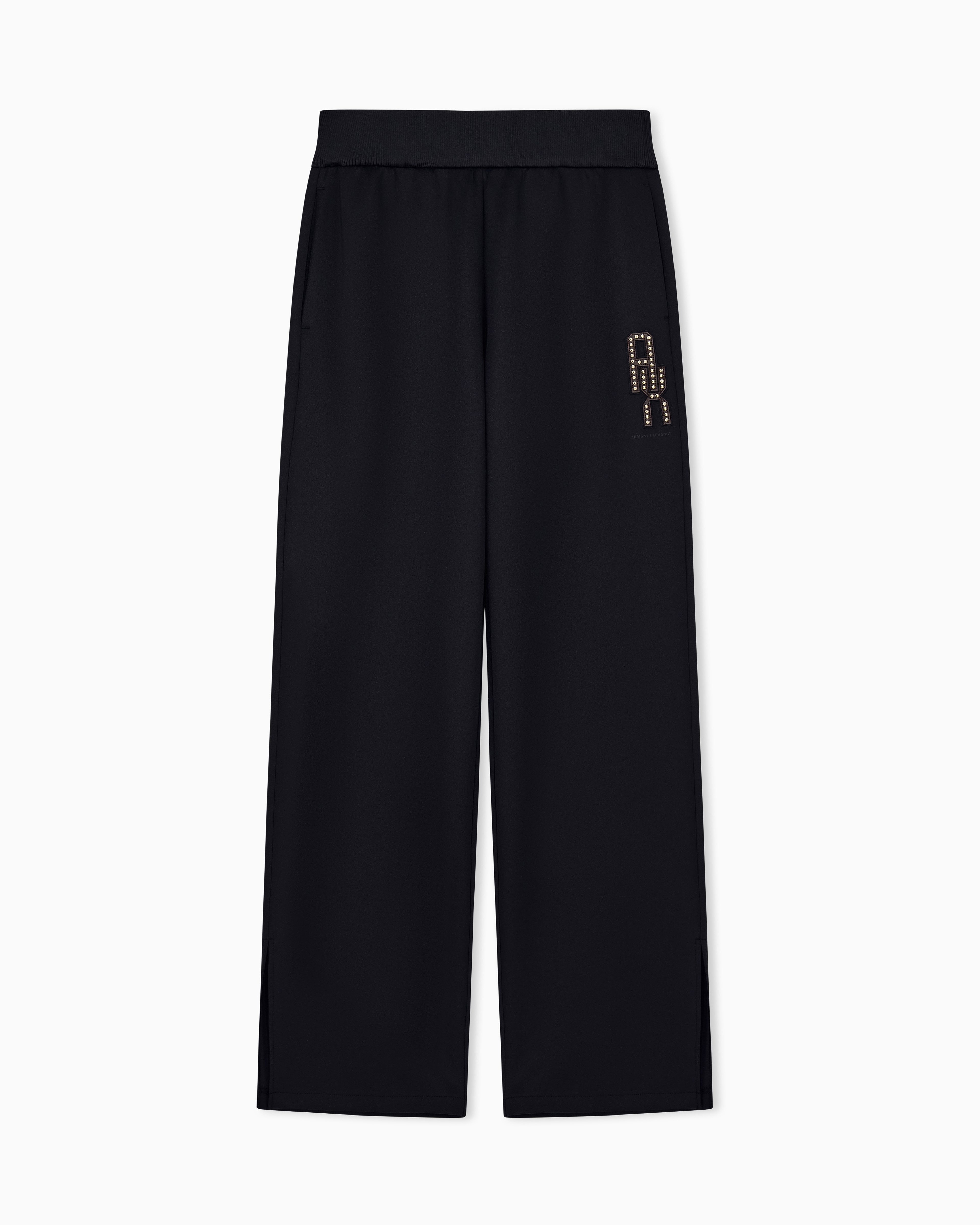 regular fit trousers in recycled stretch scuba jersey | Armani