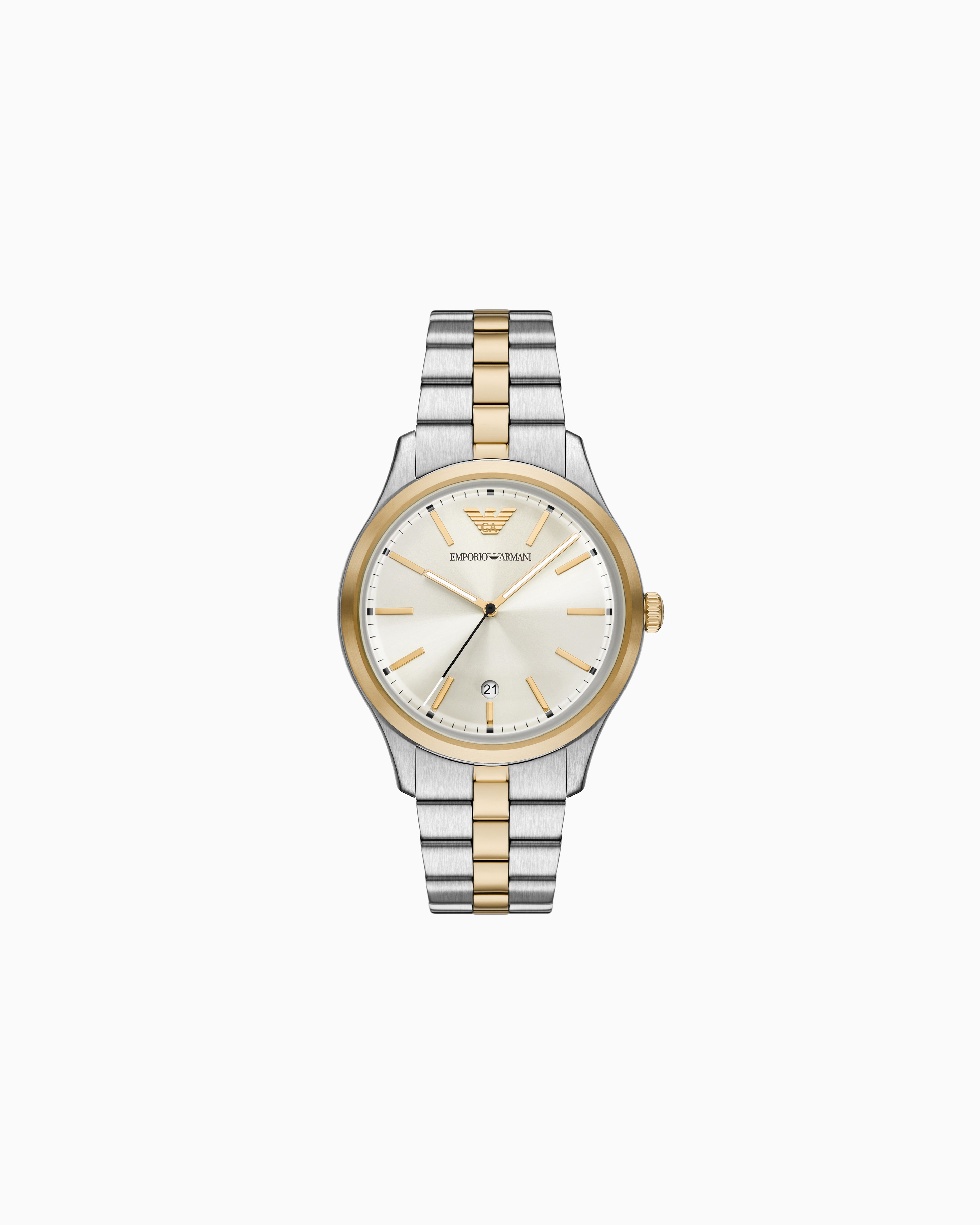 3針デイトウォッチ ツートーン ステンレススチール | Emporio Armani JP