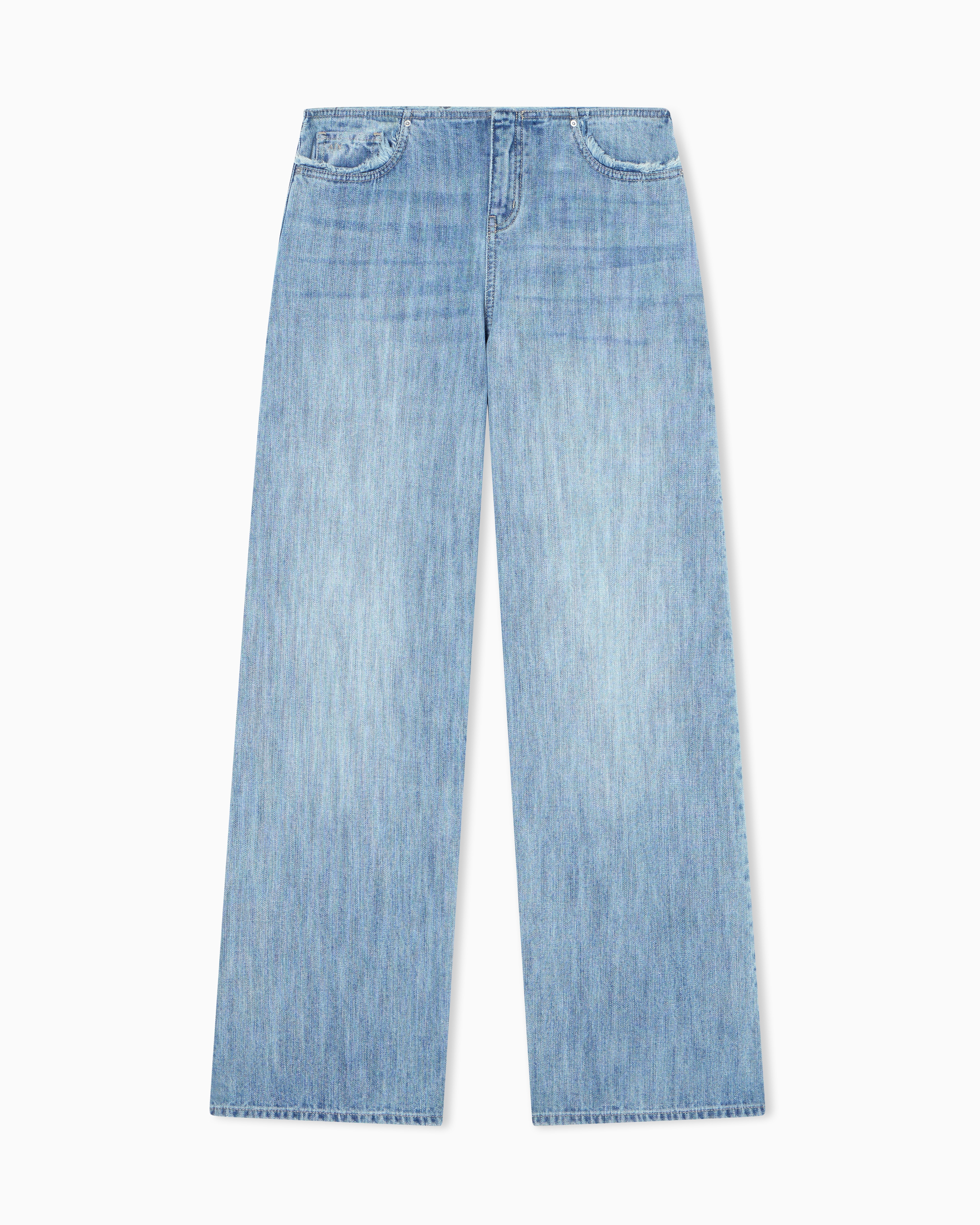 Wide Leg Jeans in Light Denim Made of Stiff Cotton | Armani Exchange