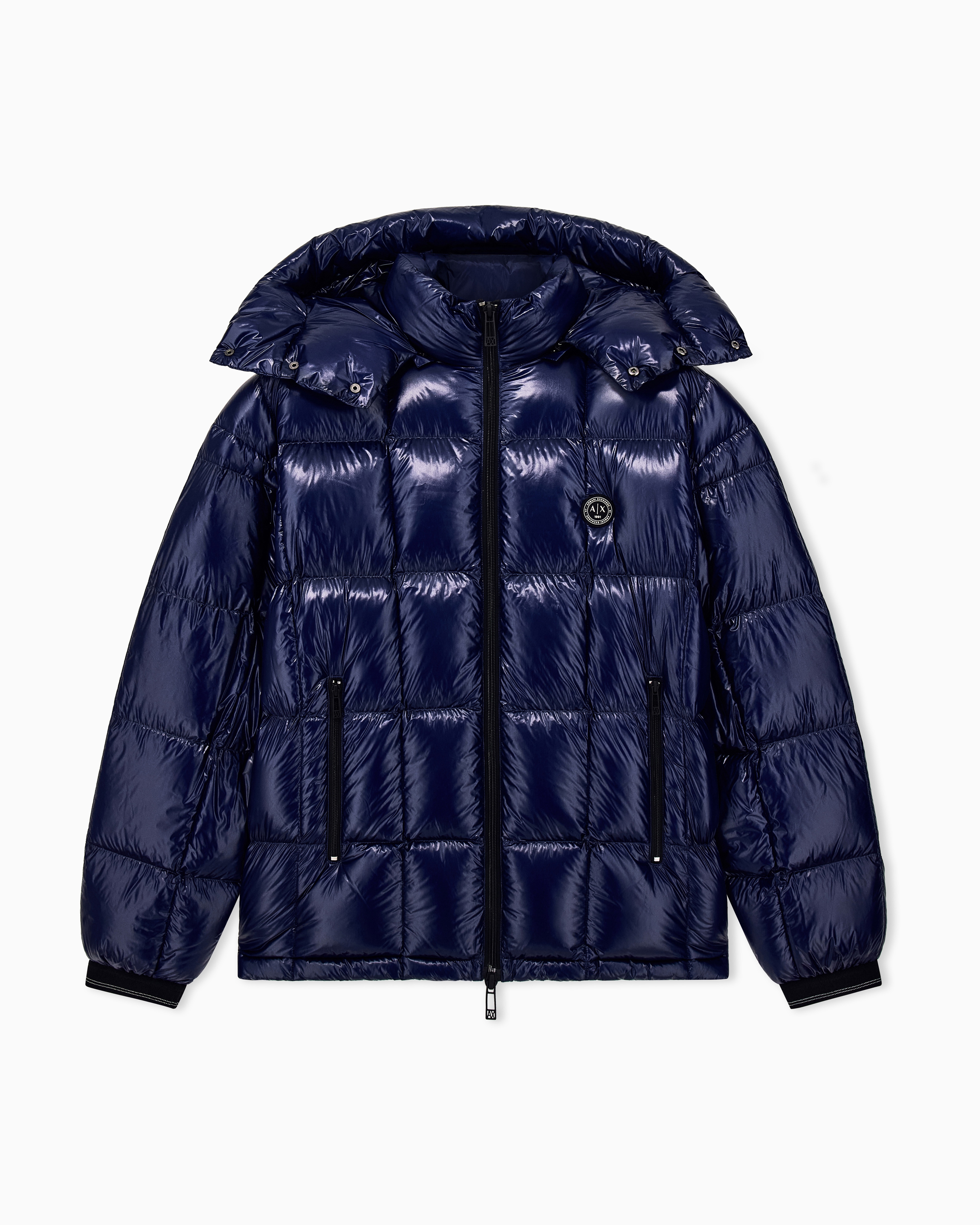 【美品✨値下げ】EMPORIO ARMANI パファージャケット　ネイビー down jacket nylon down filling | Armani Exchange US