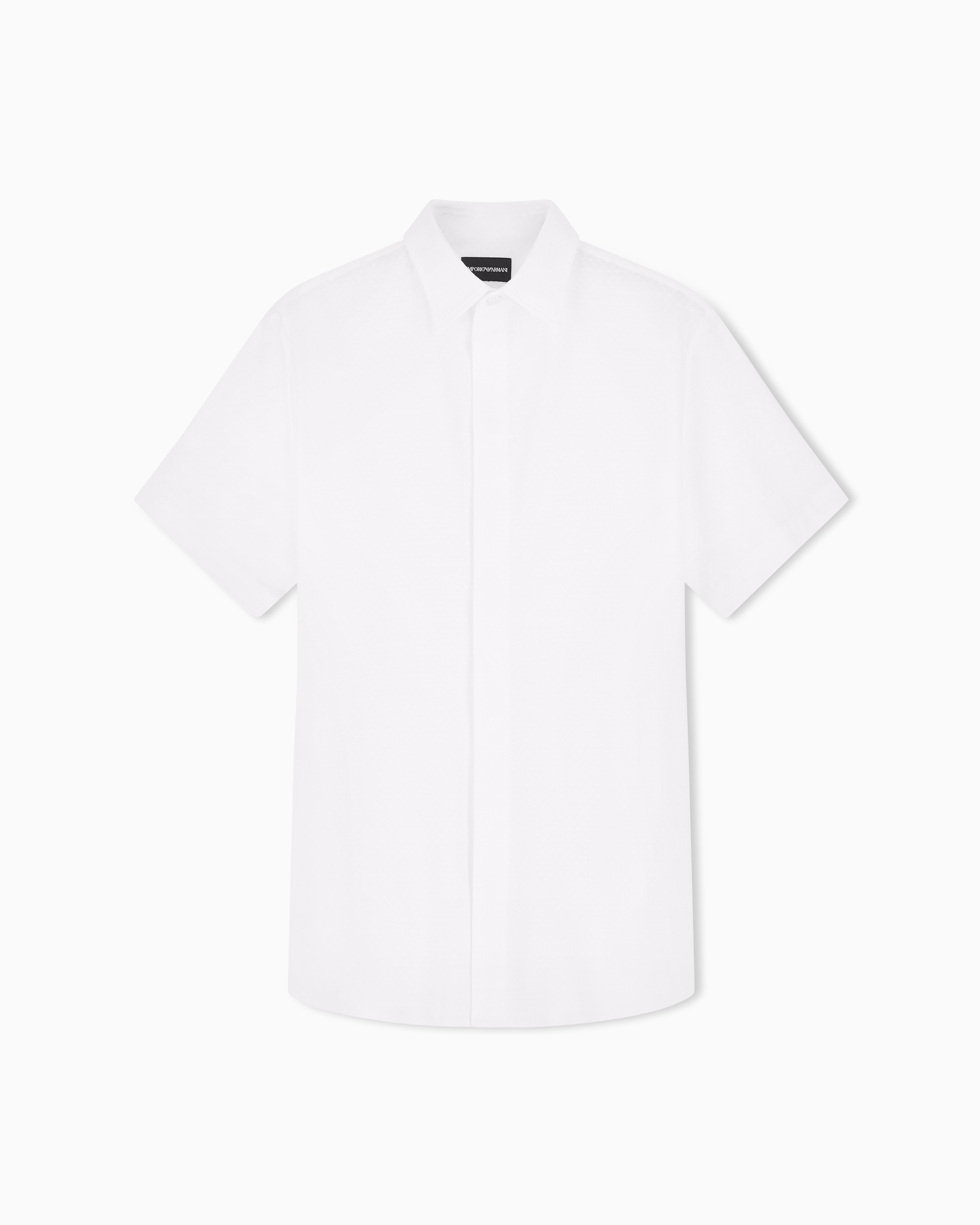 Short-sleeved, garment-dyed jersey shirt | Emporio Armani