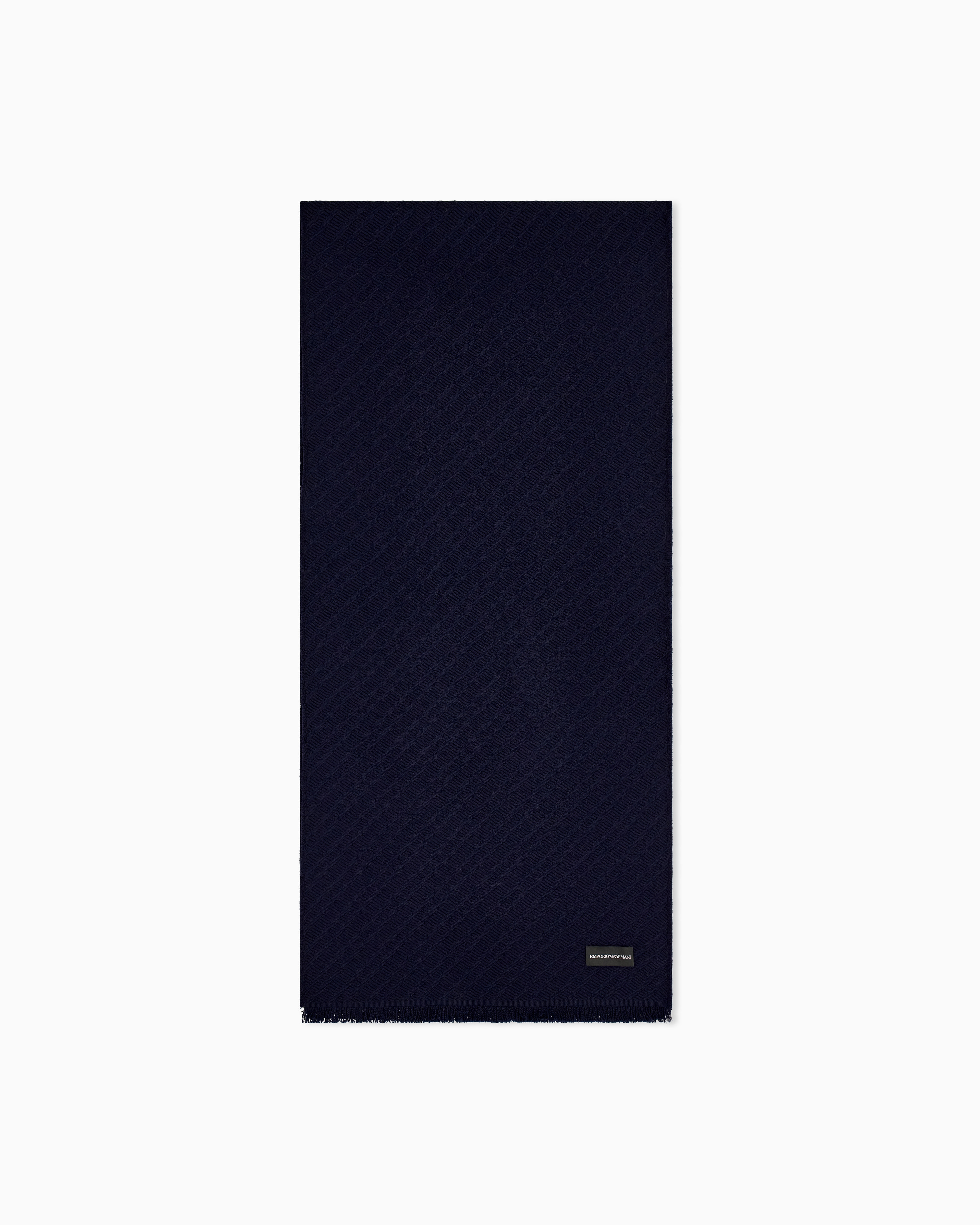 マフラー バージンウール製 ヘリンボーン フリンジ | Emporio Armani JP
