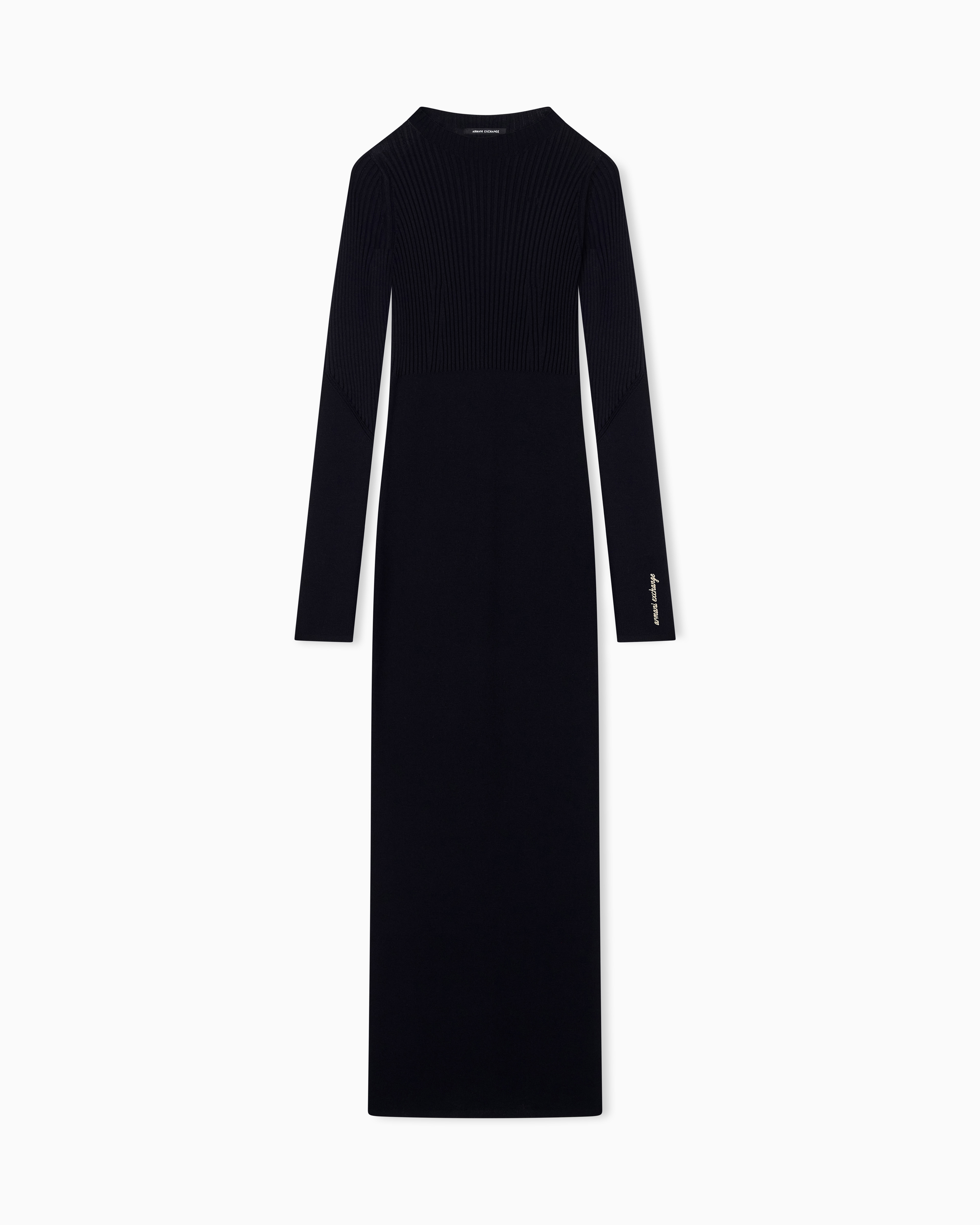 slim fit dress knitted in viscose | Armani Exchange US