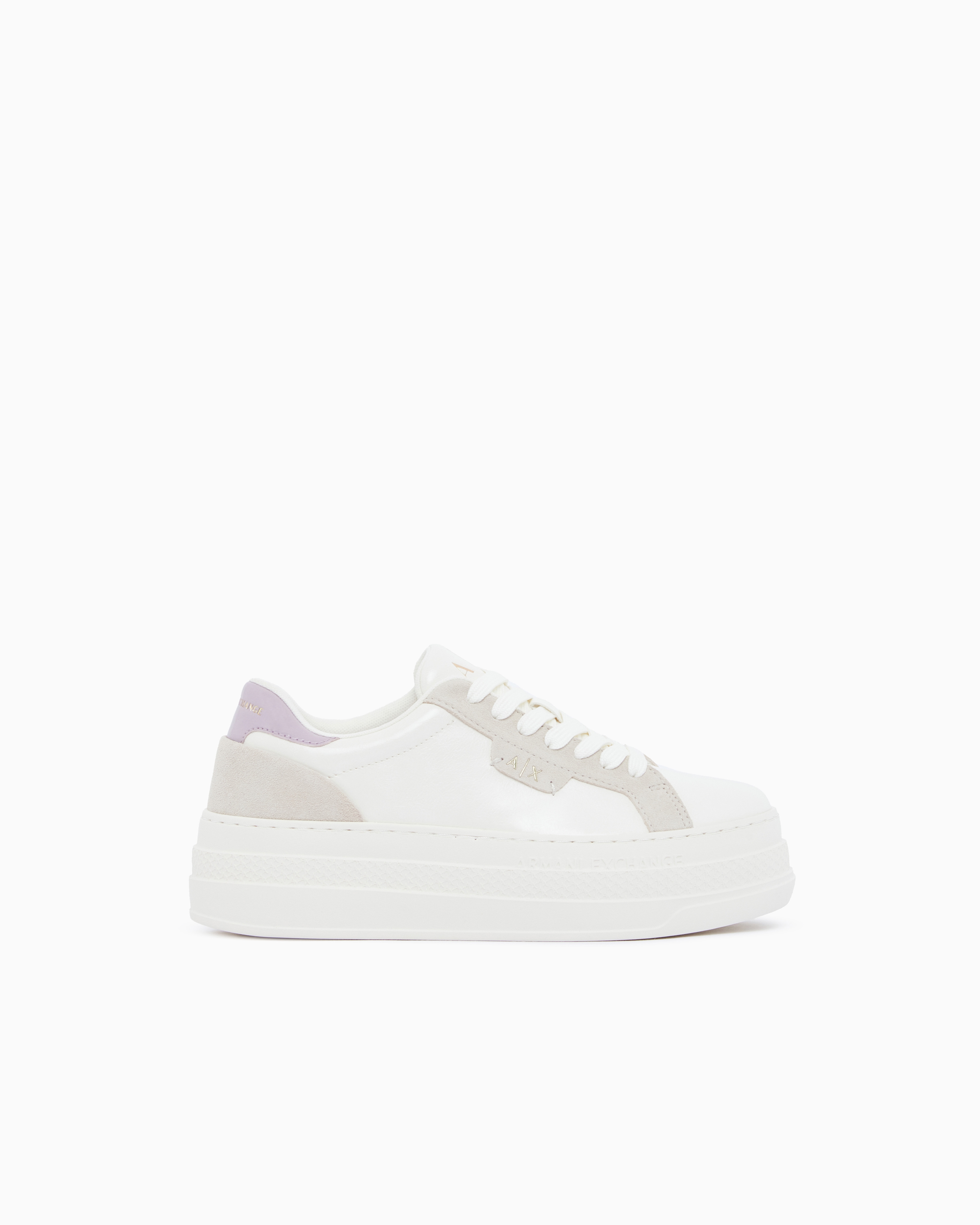 low cut Sneakers with coated and split leather upper | Armani