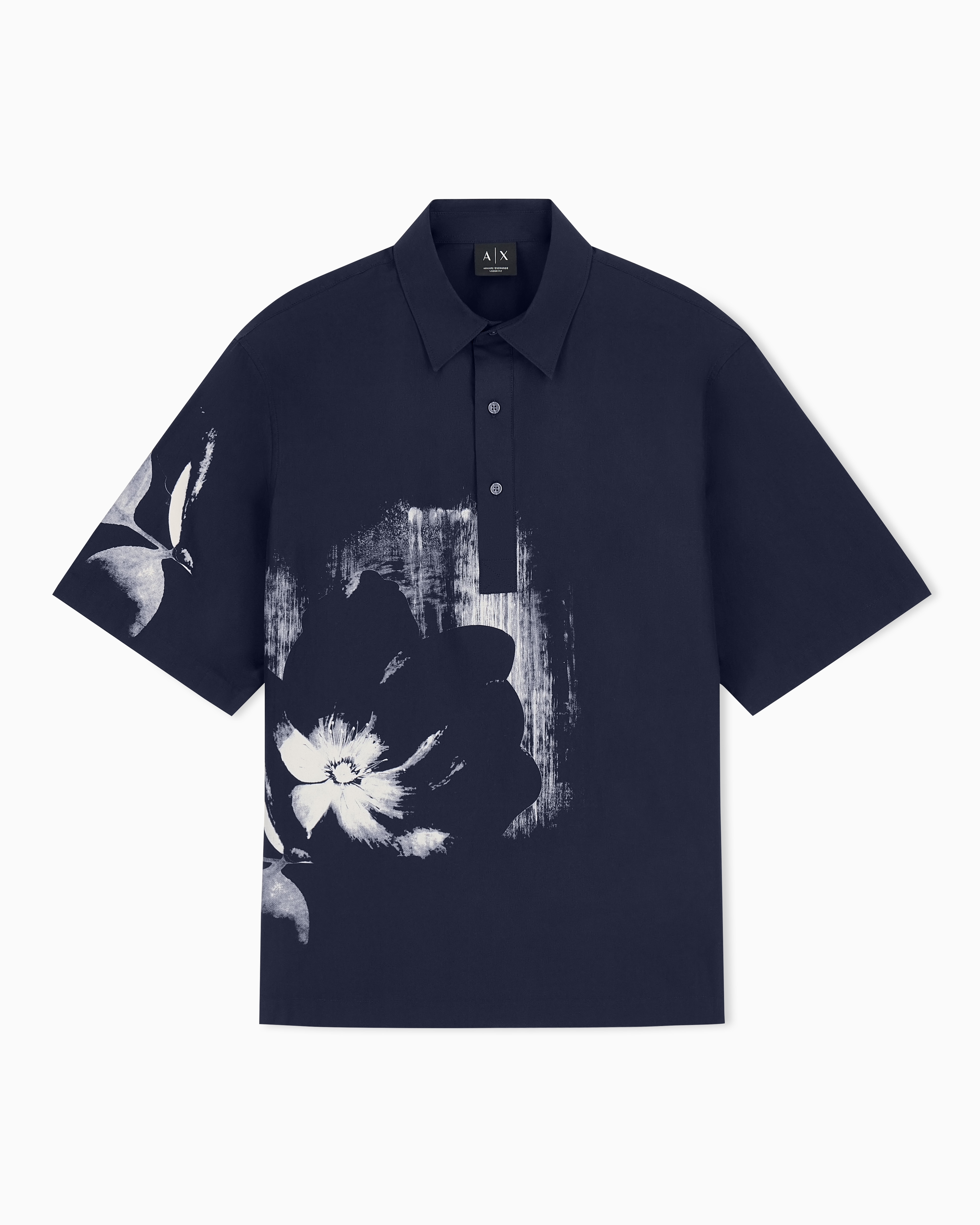 oversized shirt in yarn-dyed cotton with cotton lining | Armani