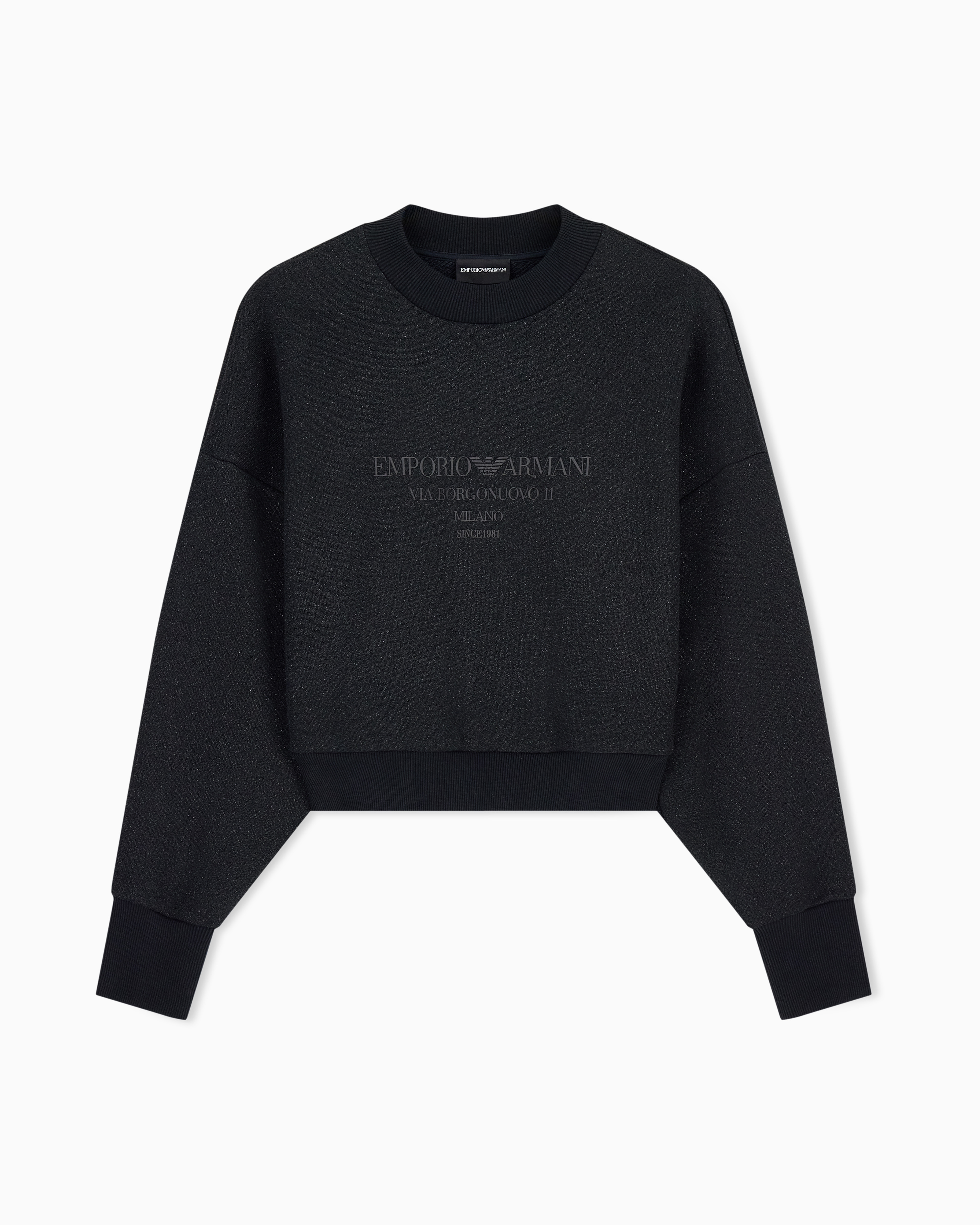 Lurex jersey sweatshirt with shiny logo | Emporio Armani US