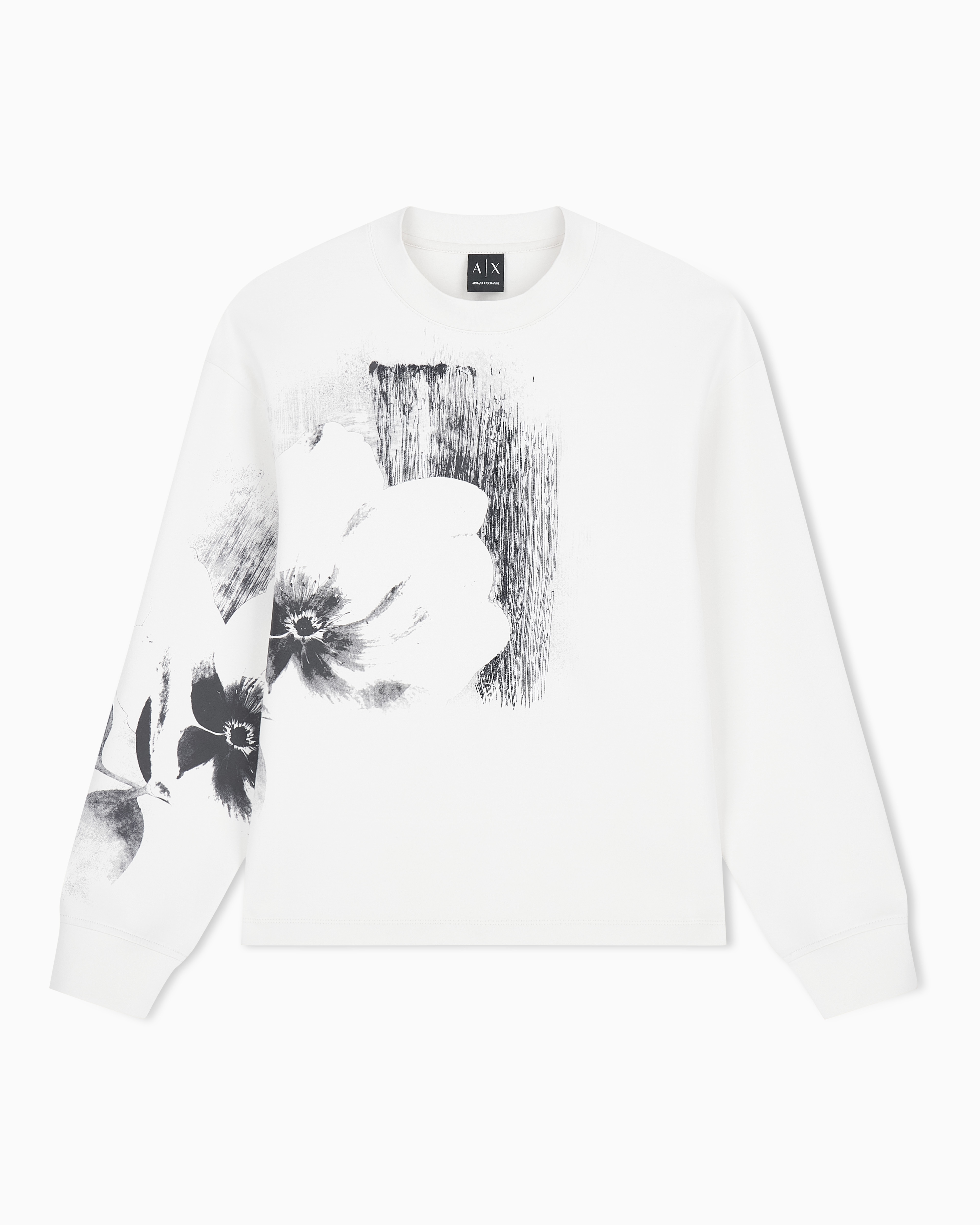 sweatshirt in bonded stretch cotton | Armani Exchange