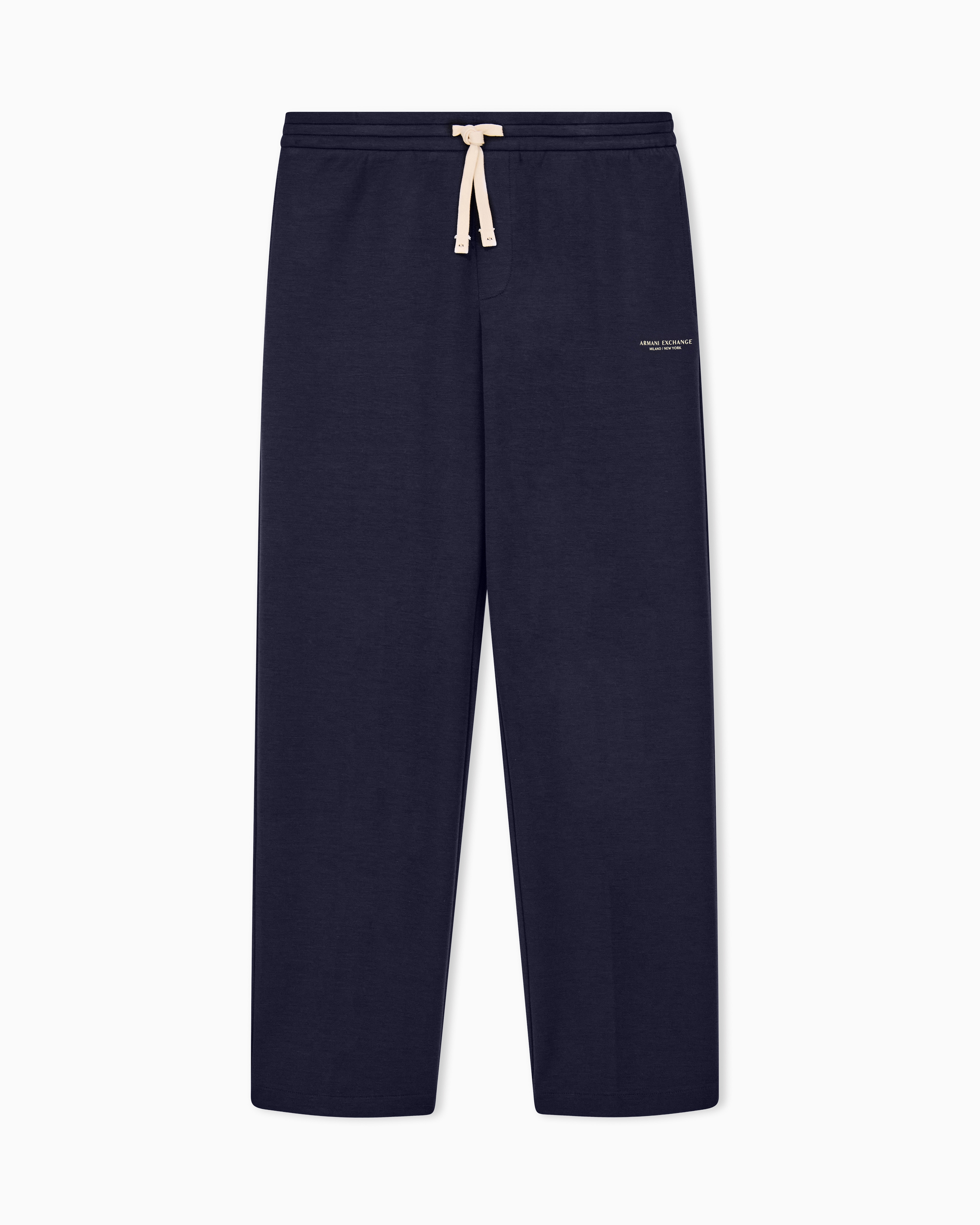 EMPORIO ARMANI ダークネイビー　パンツ 10A Stretch modal sweatpants with a drawstring and pockets | Armani