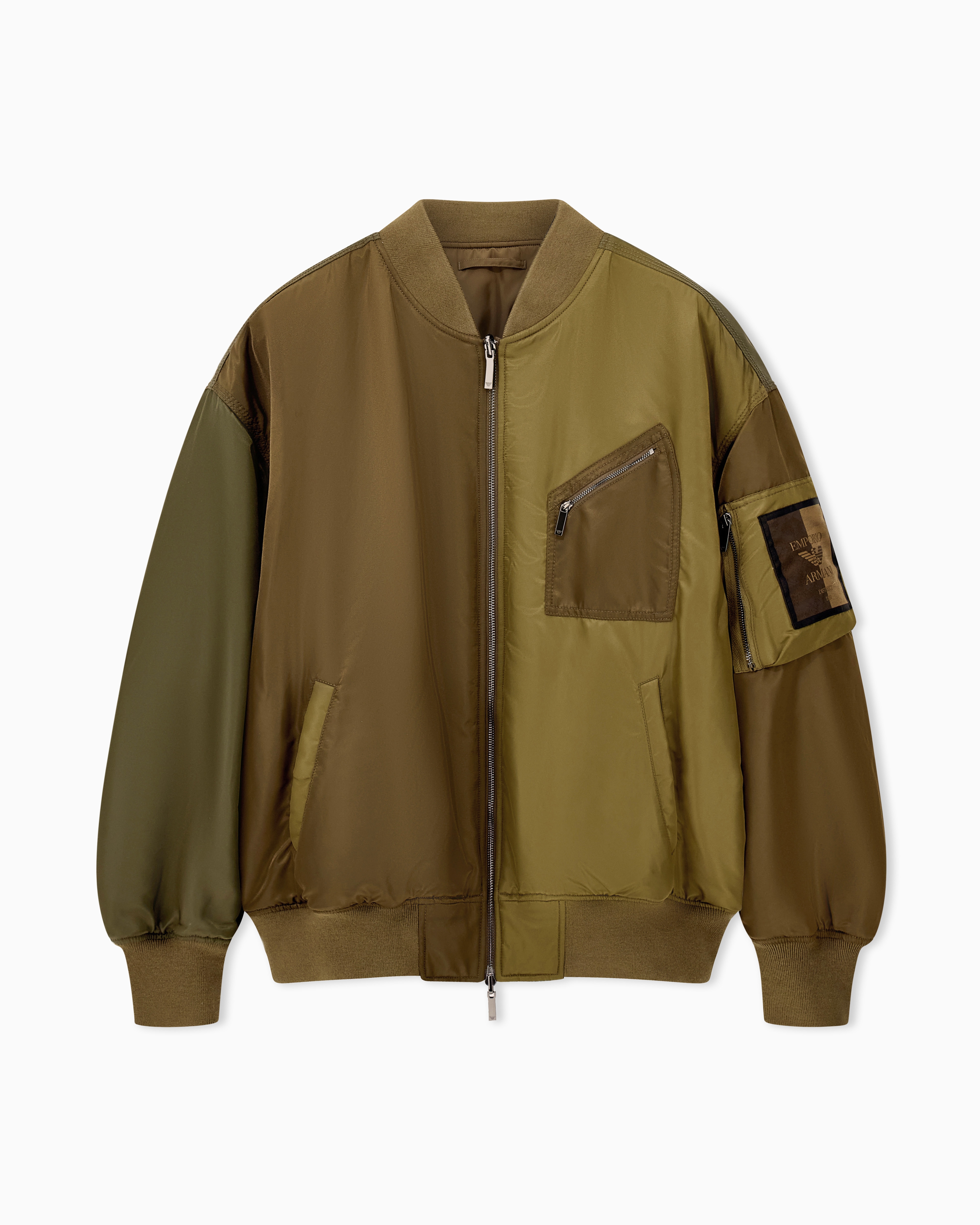 ジップポケット付き リブ ボンバージャケット | Emporio Armani JP