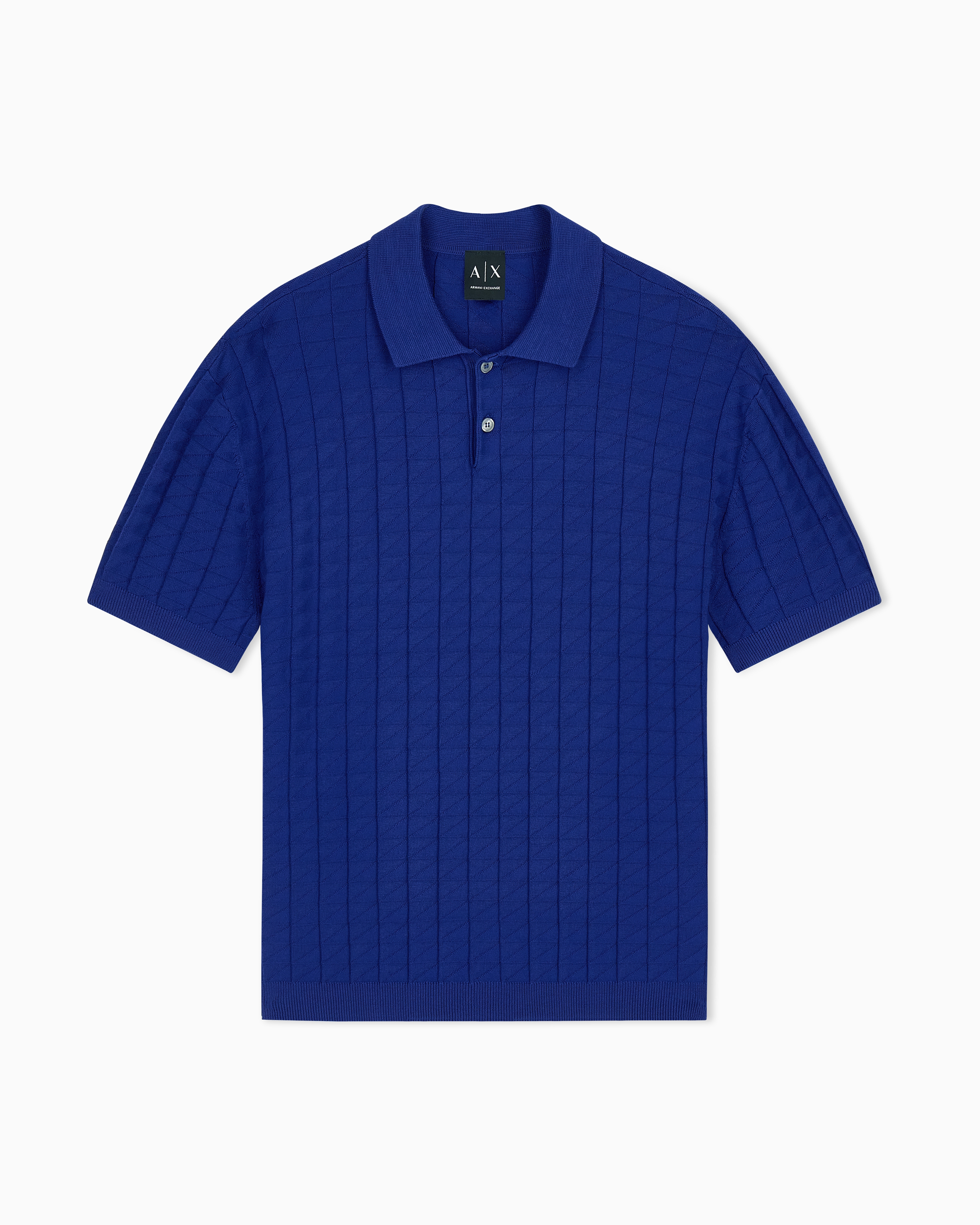regular fit knit polo in viscose mix | Armani Exchange US