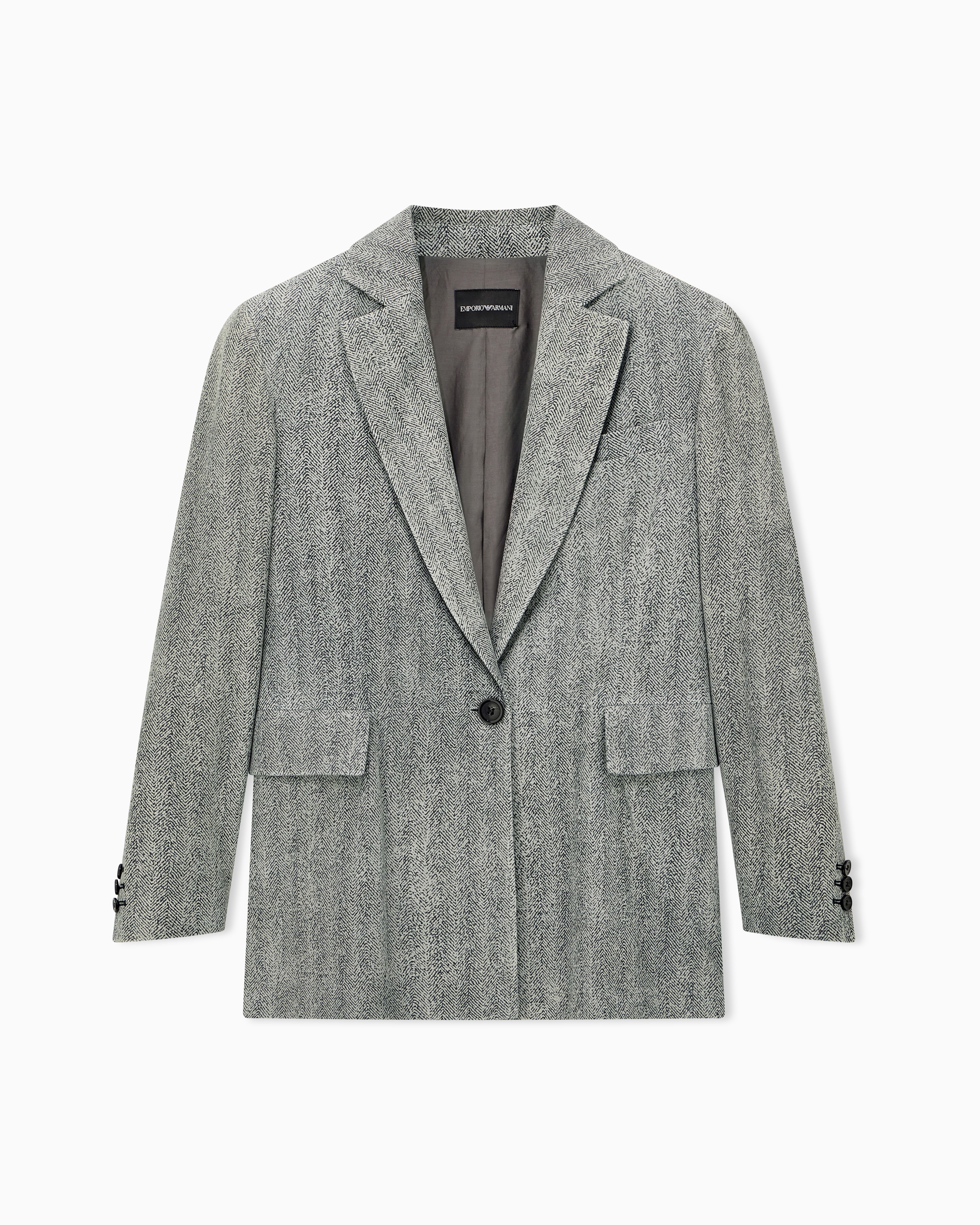 Chevron print goat suede blazer Signature Capsule | Emporio Armani US