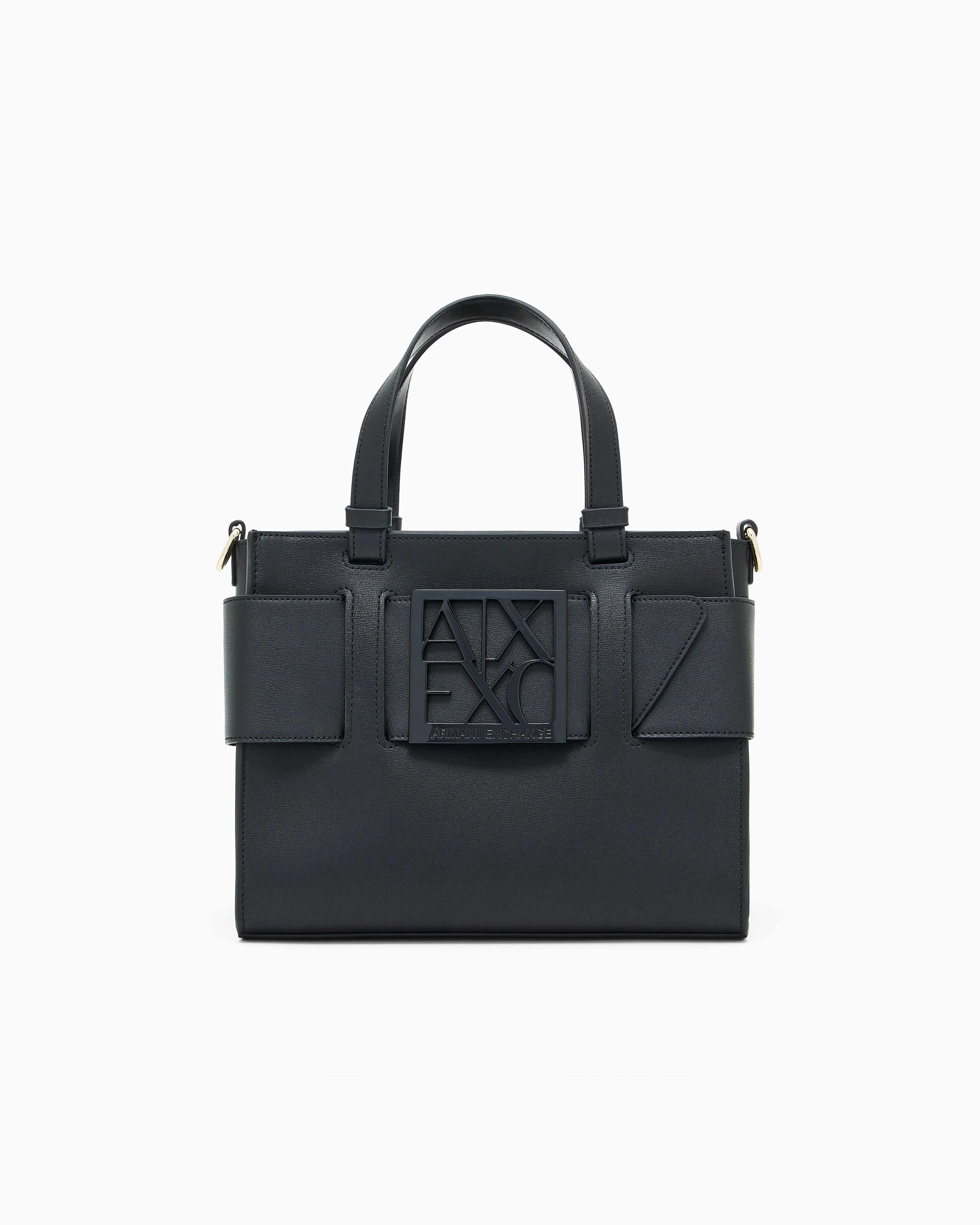 Large tote bag with logo buckle for woman | Armani Exchange JP