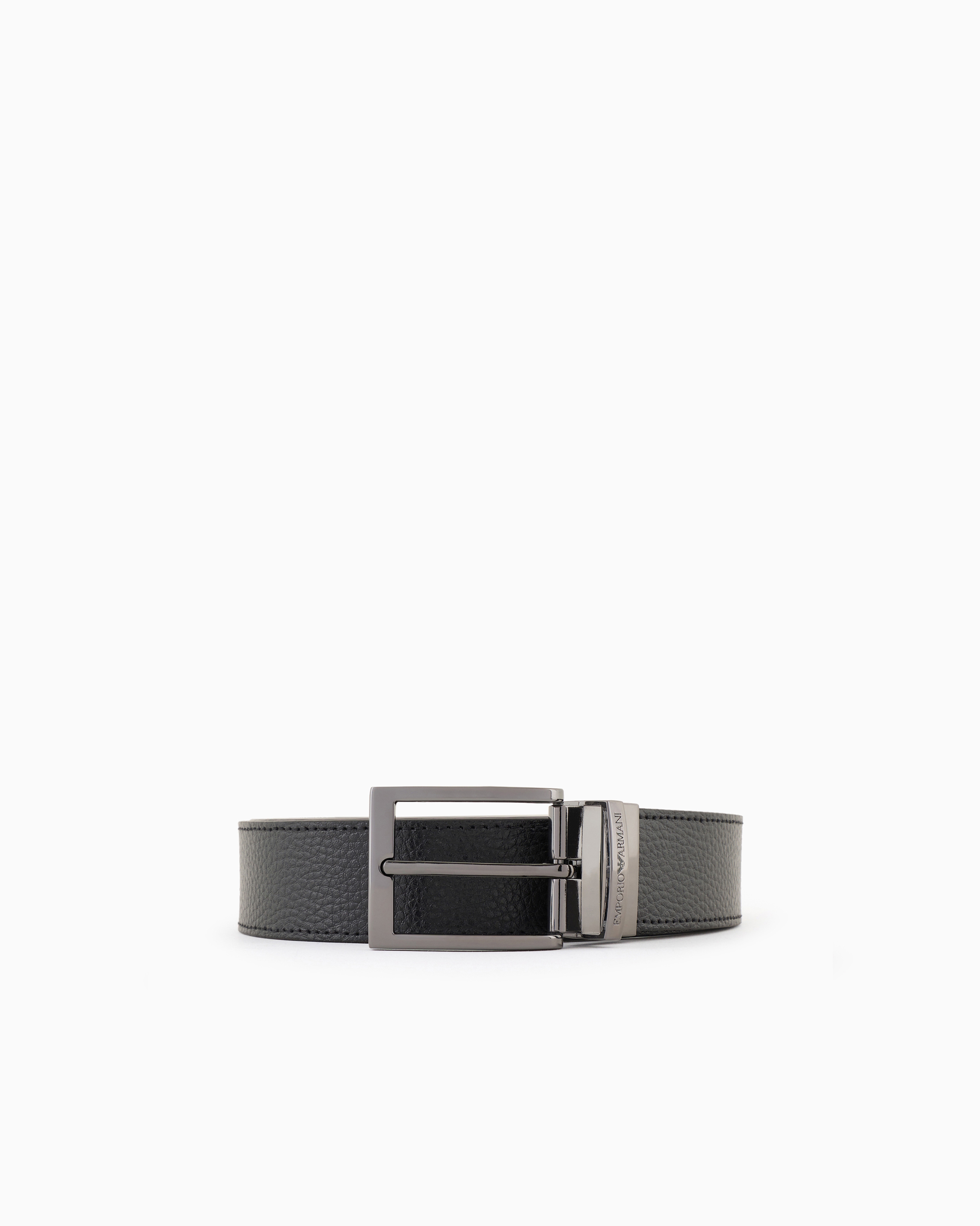 Palmellato-leather printed reversible belt | Emporio Armani US