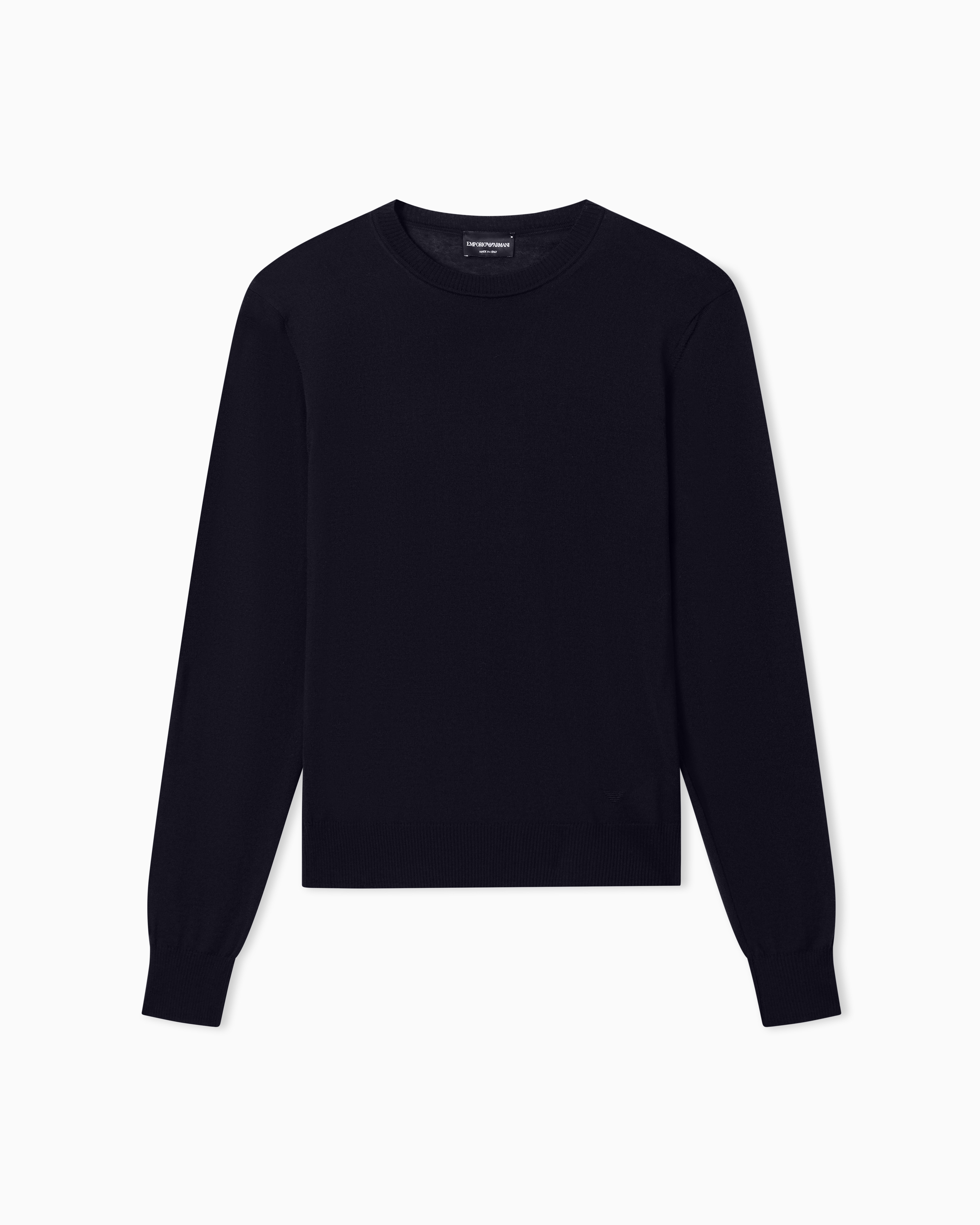 sullen emporio armani ニット archive カーブ期 Pullover Essential in virgin wool with ribbed trims | Emporio Armani