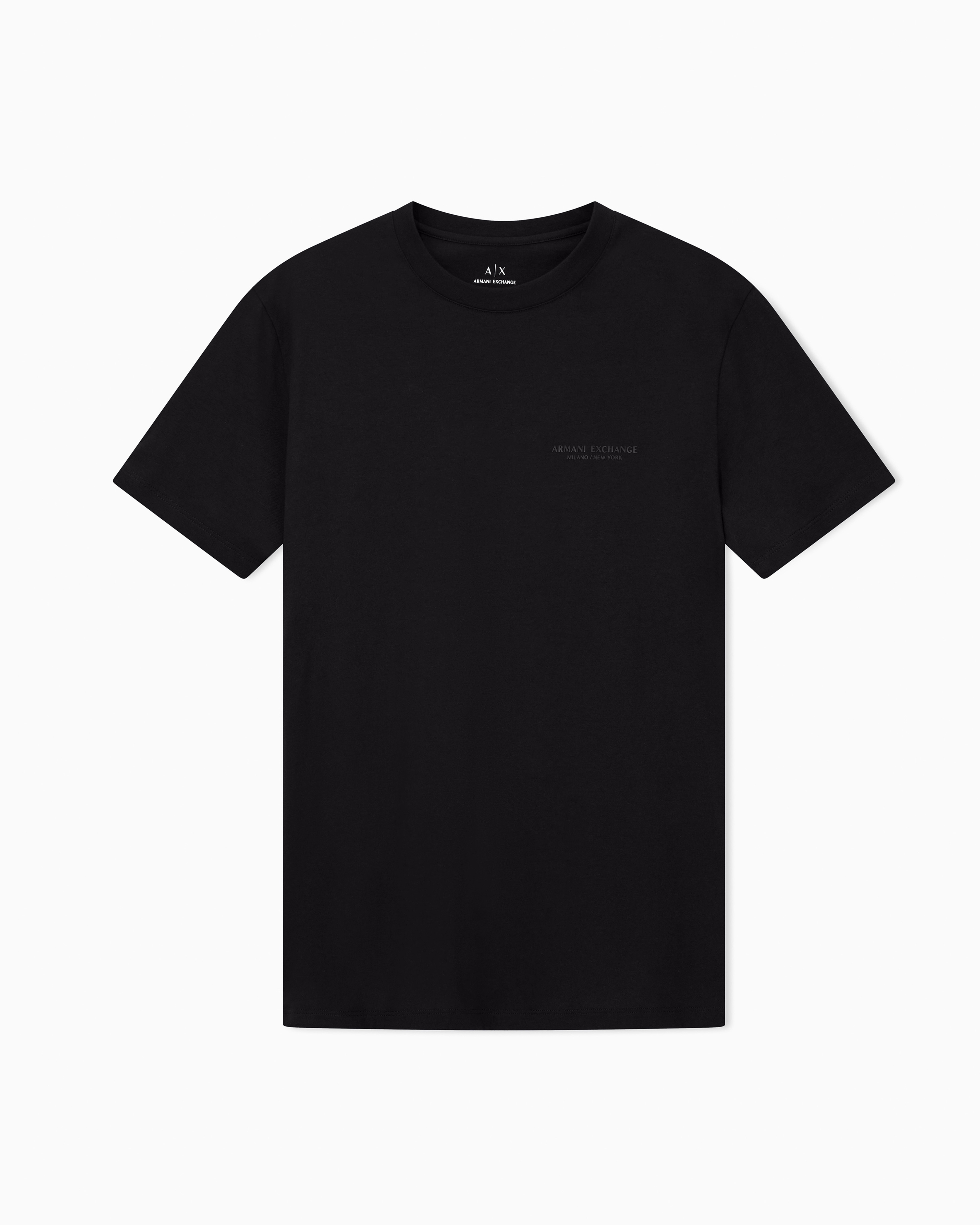 ARMANI EXCHANGE Tシャツ ブラック M Regular fit cotton t-shirt with a chest logo Essential | Armani
