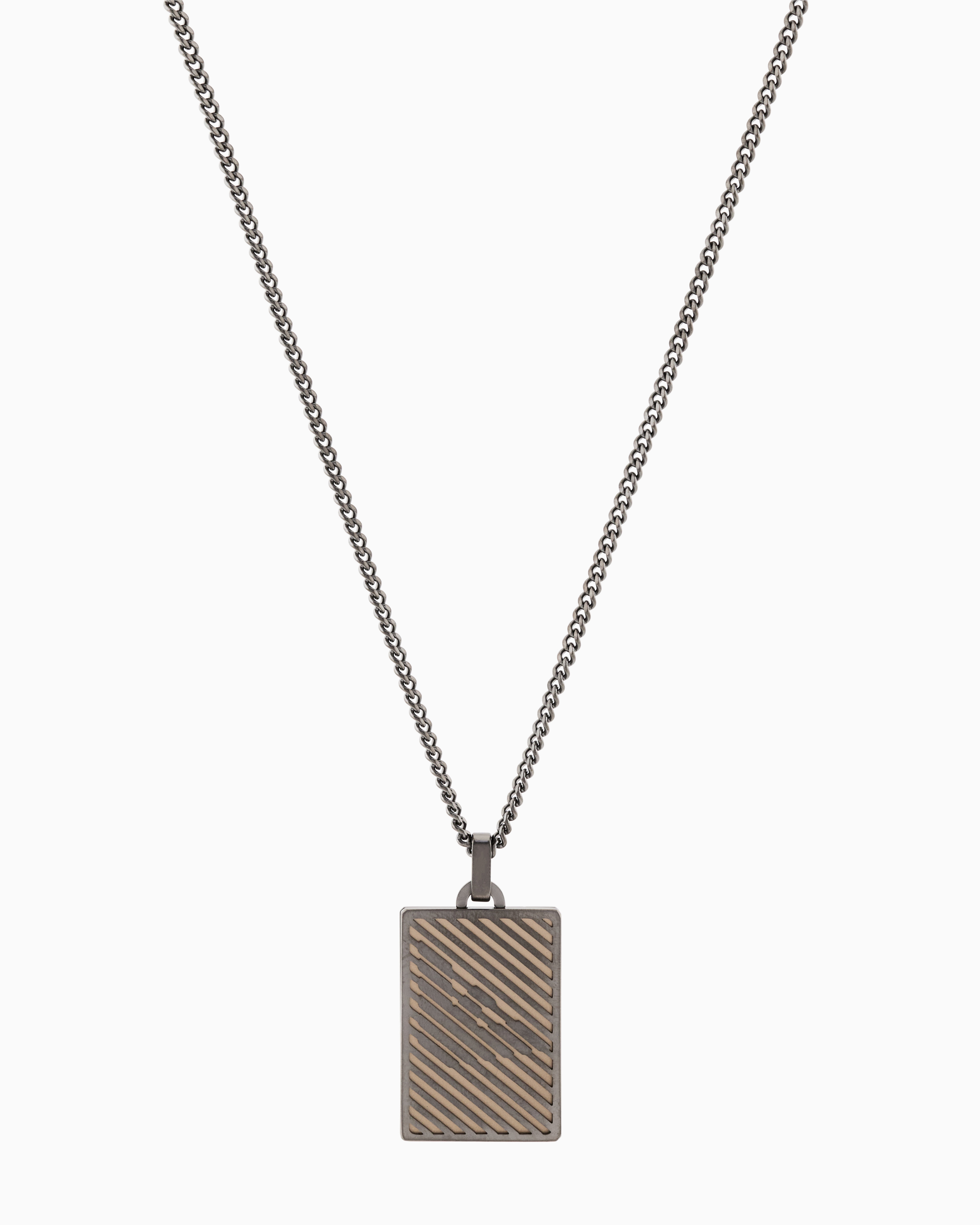 Two-Tone Stainless Steel Dog Tag Necklace | Emporio Armani US