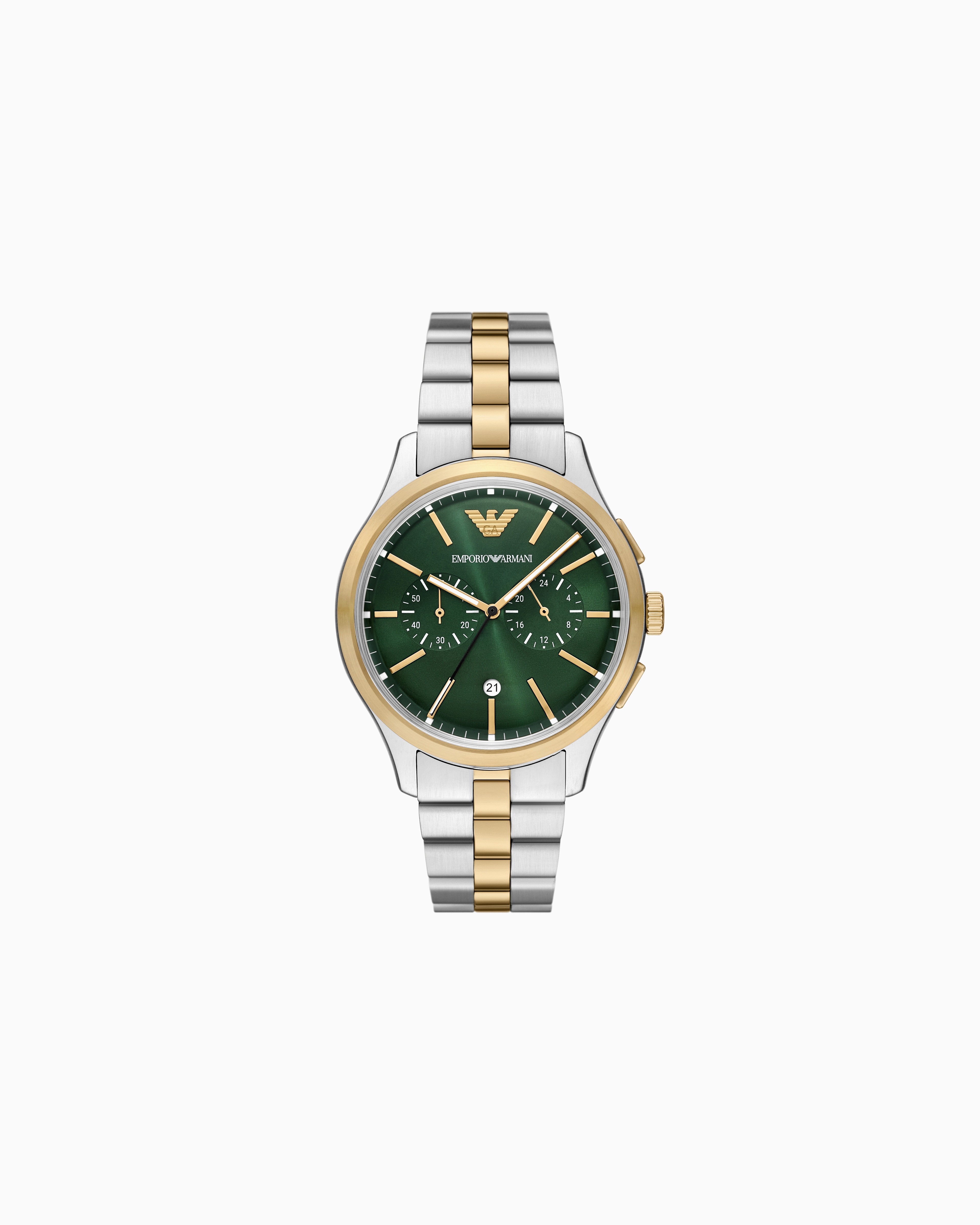 クロノグラフウォッチ ツートーンステンレススチール | Emporio Armani