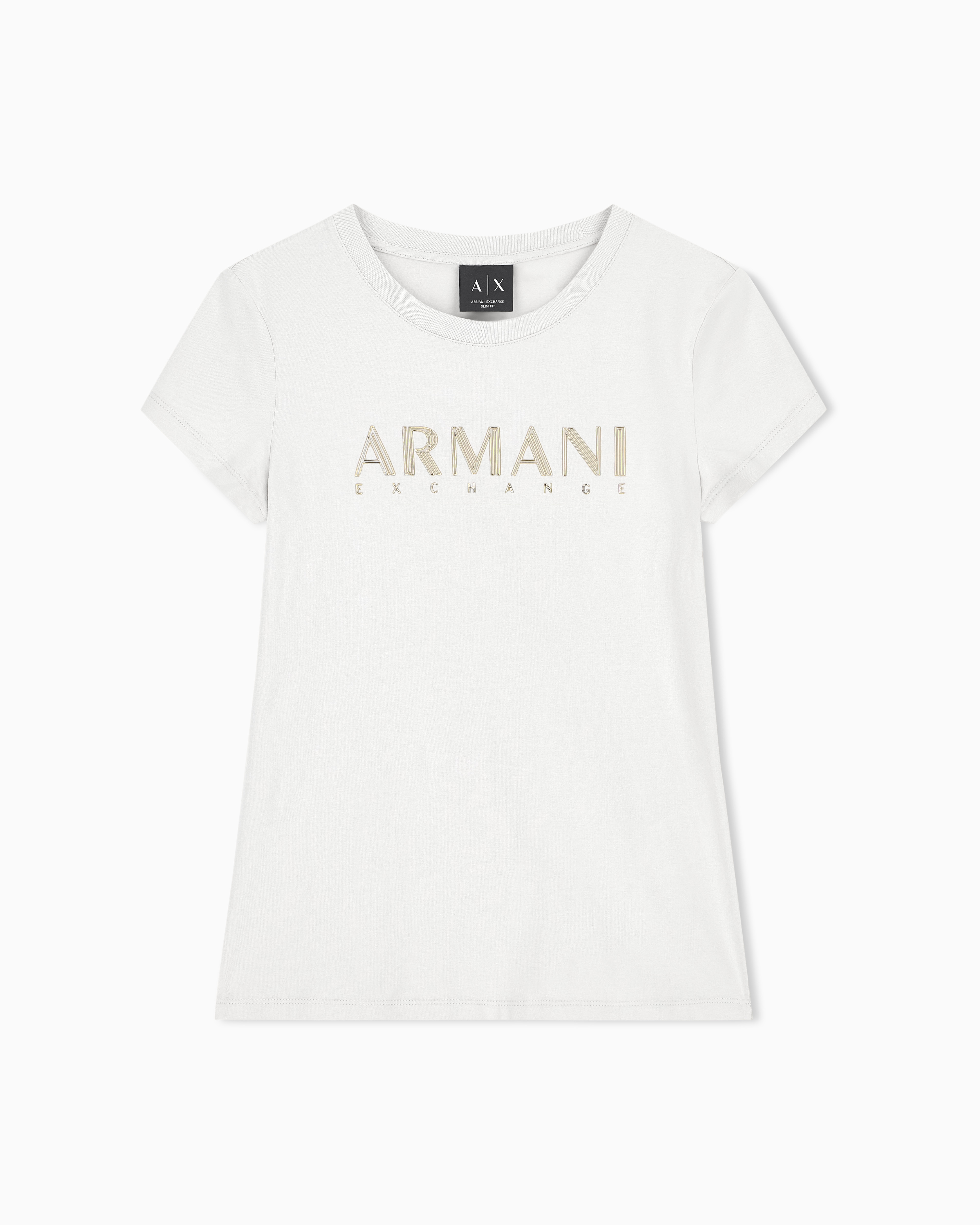 slim fit t-shirt in organic cotton stretch jersey | Armani Exchange US