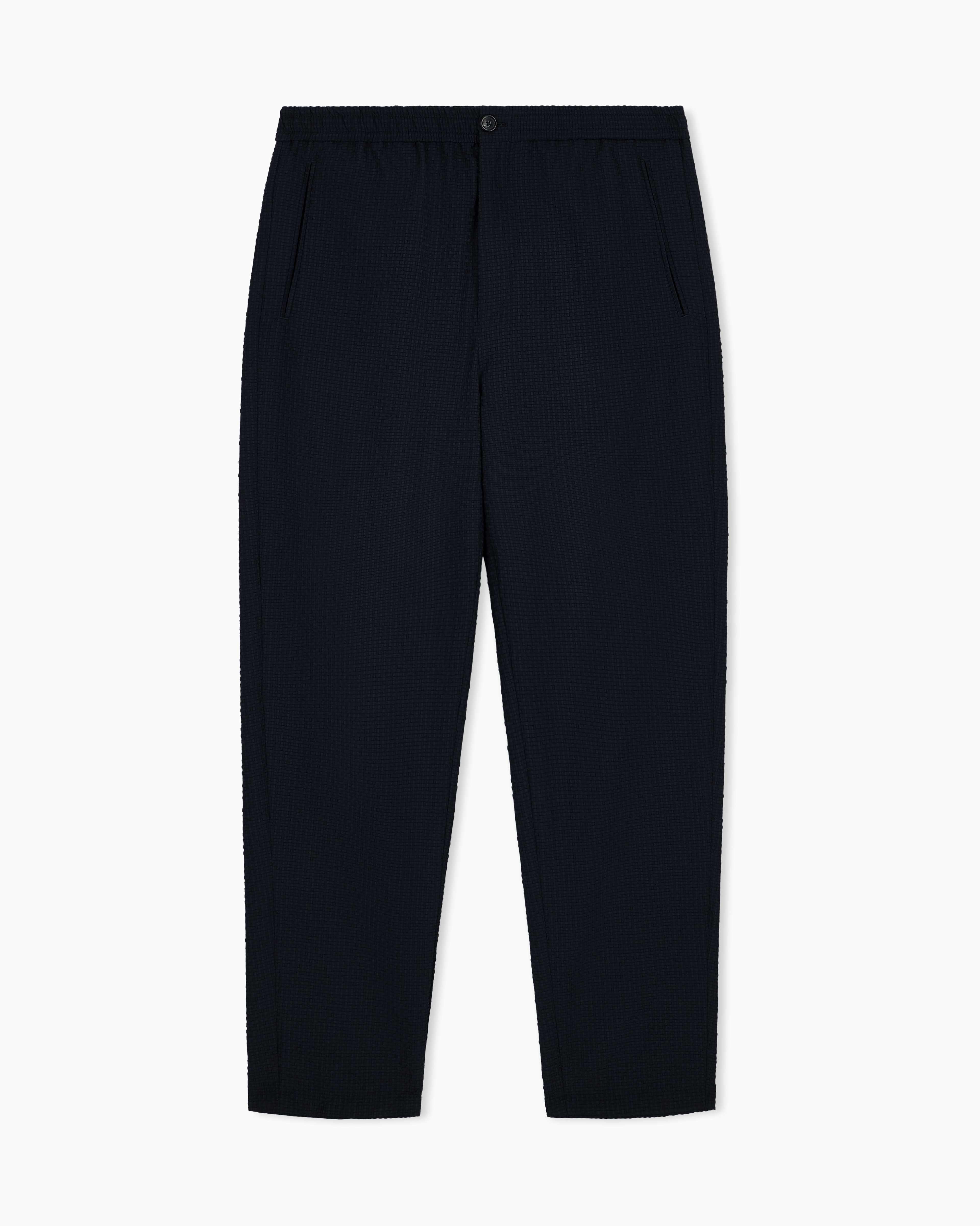 美品✨ジョルジオアルマーニ スラックス シアサッカー ブルー系 48 イタリア製 Icon パンツ テクニカルシアサッカー | Emporio Armani JP