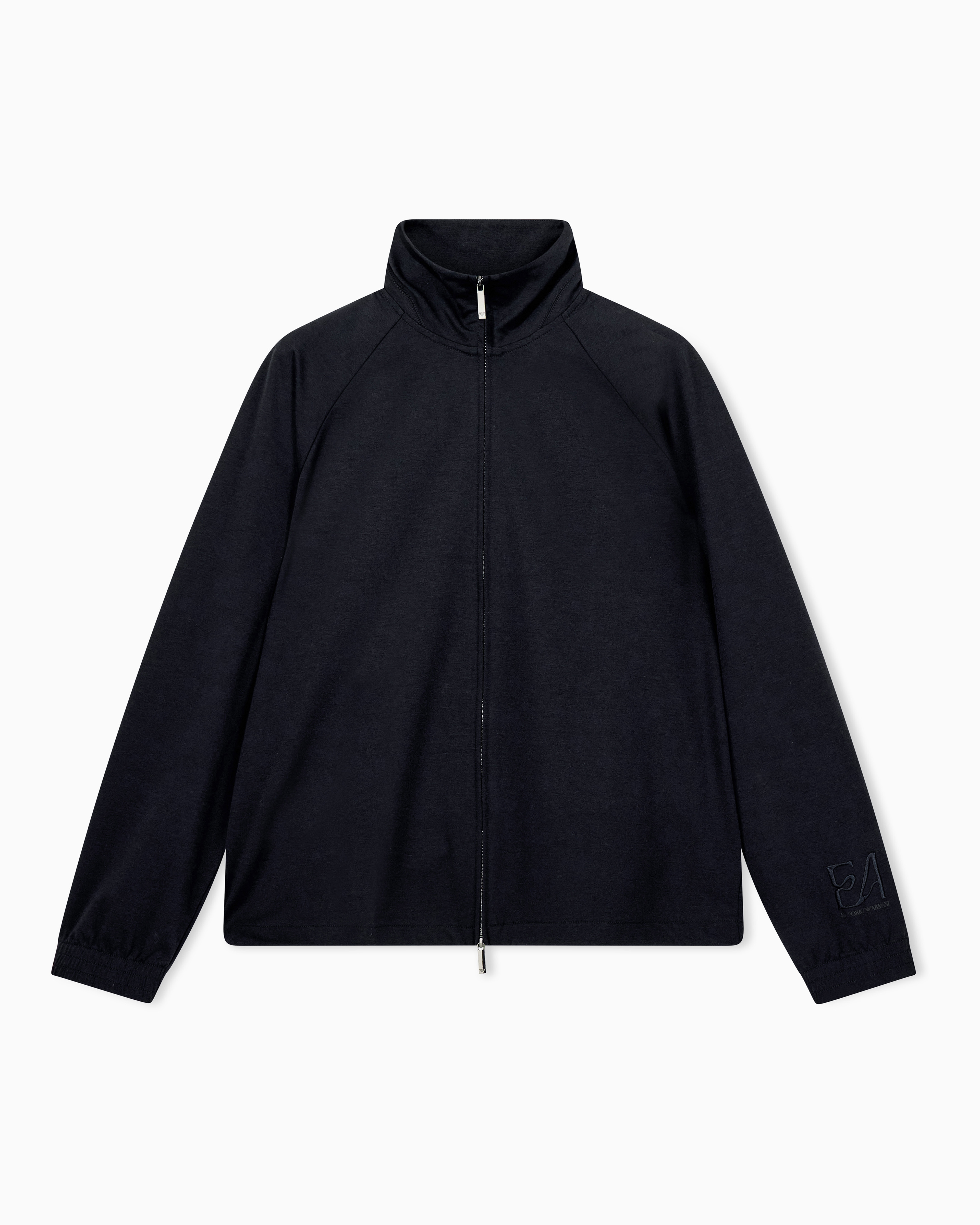 Full-zip sweatshirt in lyocell blend interlock jersey | Emporio